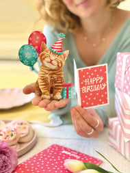 Mini Birthday Kitten (1 Mini Pop-up Greeting Card)