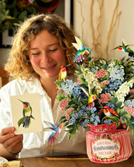 Hummingbird Oasis (1 Pop-up Greeting Card)
