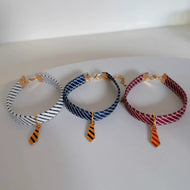 Cat/Dog Decorative Bow Striped Twill Collar