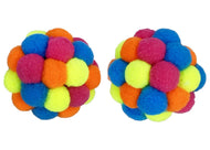 Multipet Pom Pom Ball w/ Rattle Cat Toy 2" 1ct