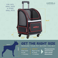 Hybrid Adventurer Pet Backpack With Wheels - Red
