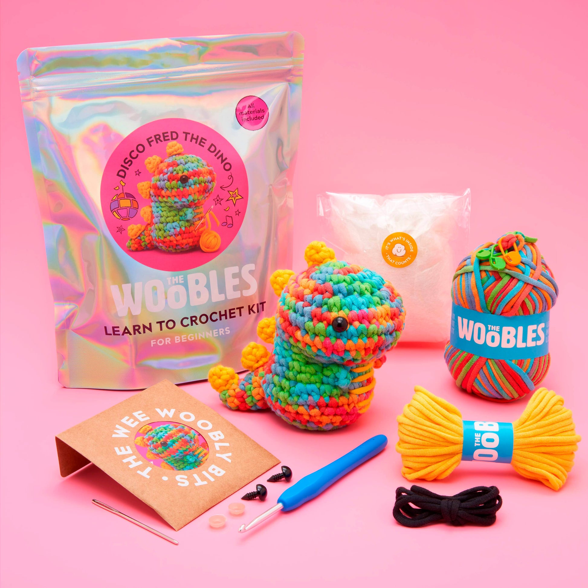 Fred the Rainbow Dinosaur Beginner Crochet Kit