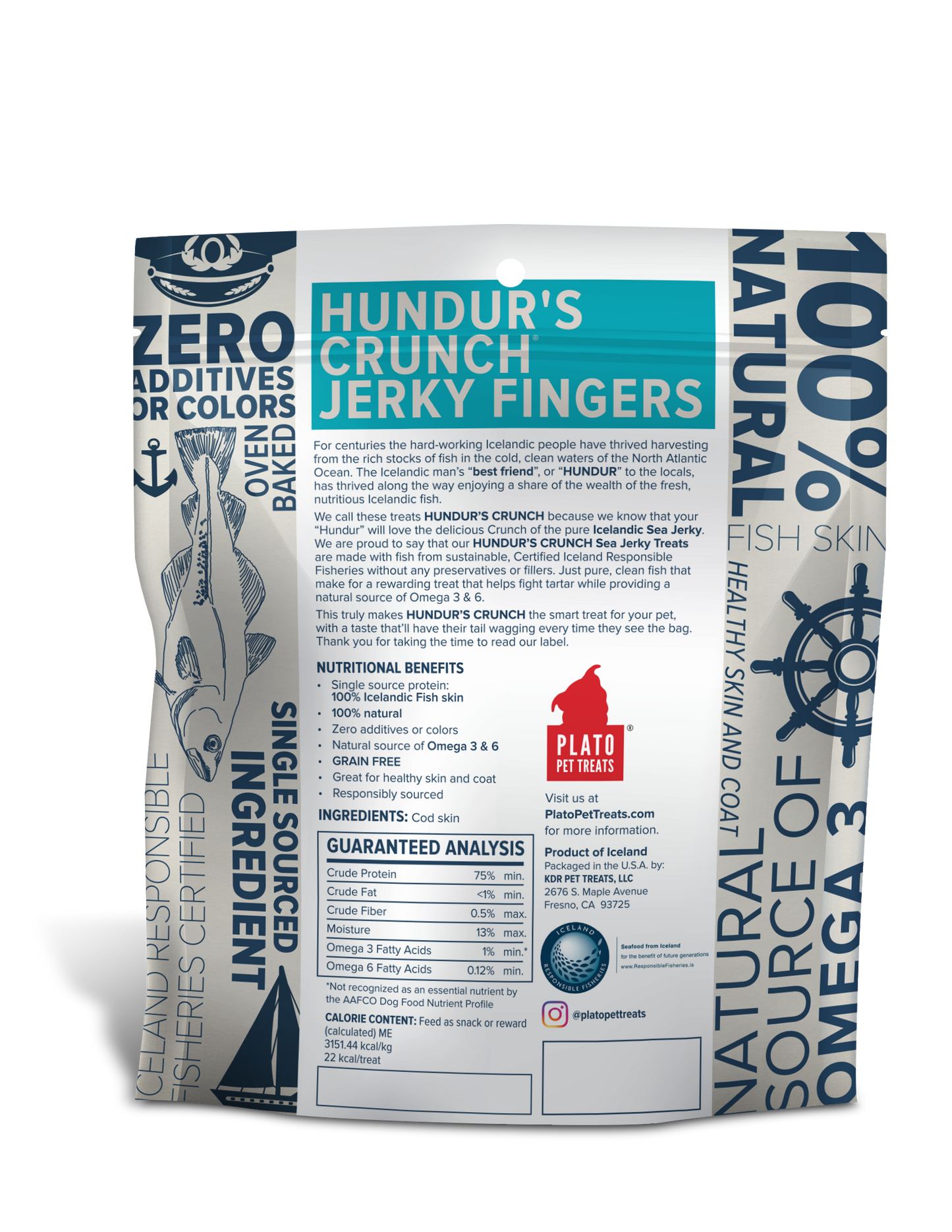 Plato Hundur's Crunch Jerky Fingers 3.5oz