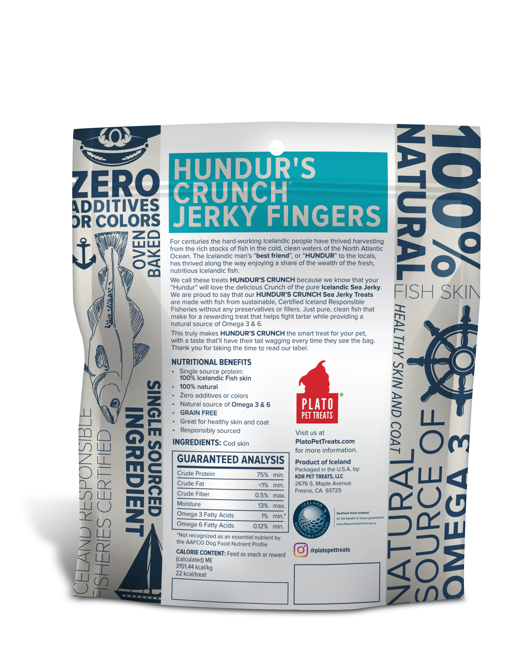 Plato Hundur's Crunch Jerky Fingers 3.5oz