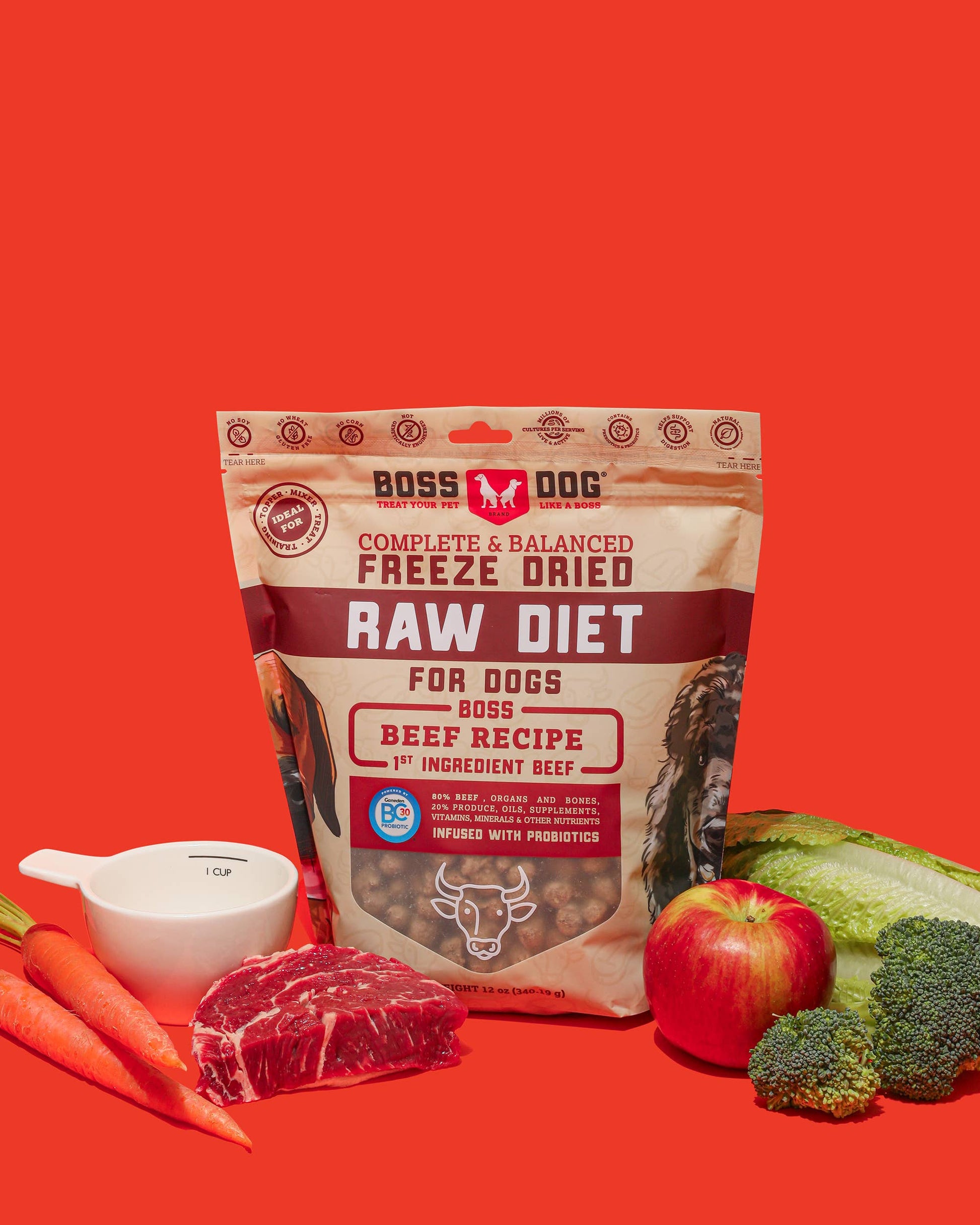 Boss Dog Freeze Dried Raw Diet - Beef (12oz)