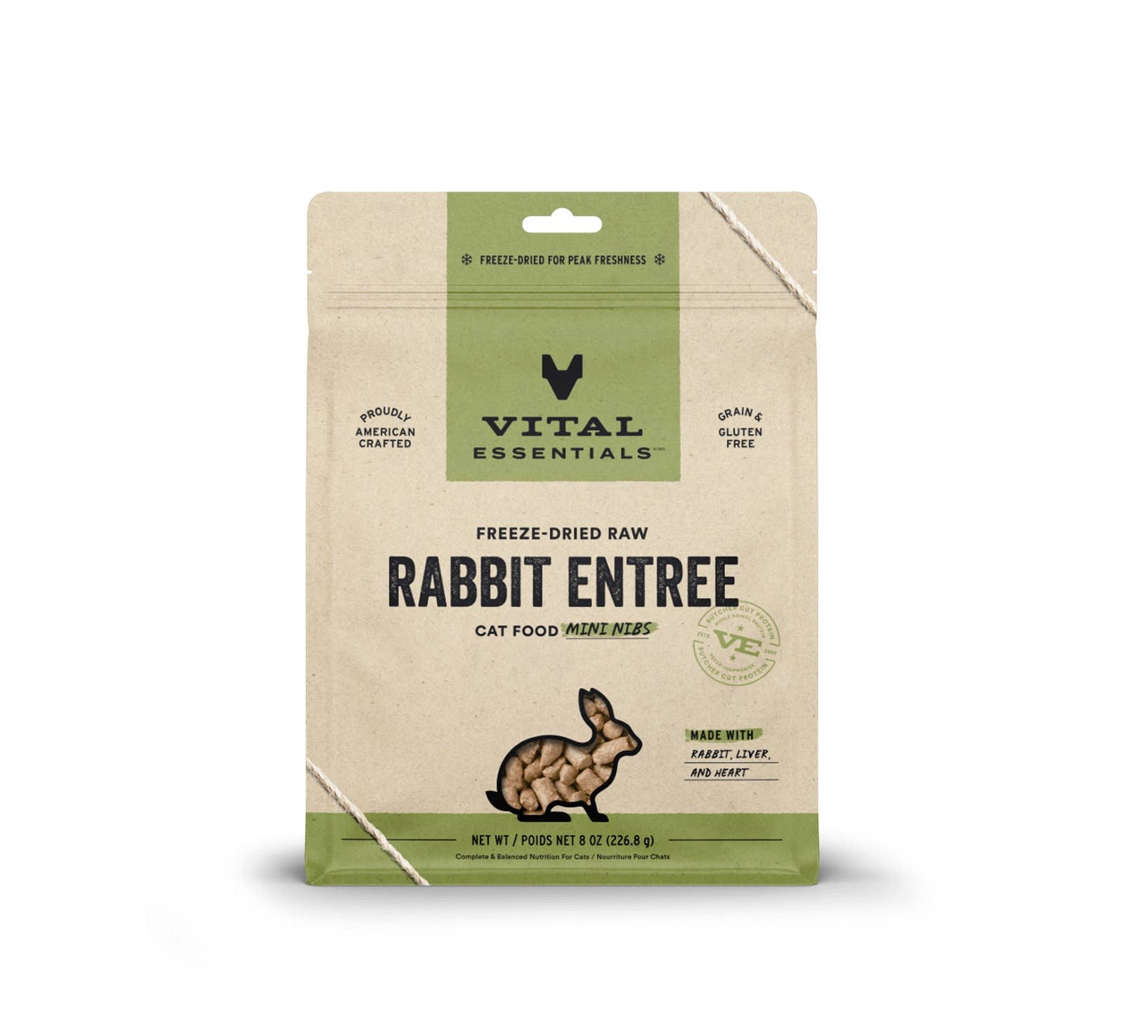 Vital Essentials Raw Rabbit FD Cat Food Mini Nibs 8 oz
