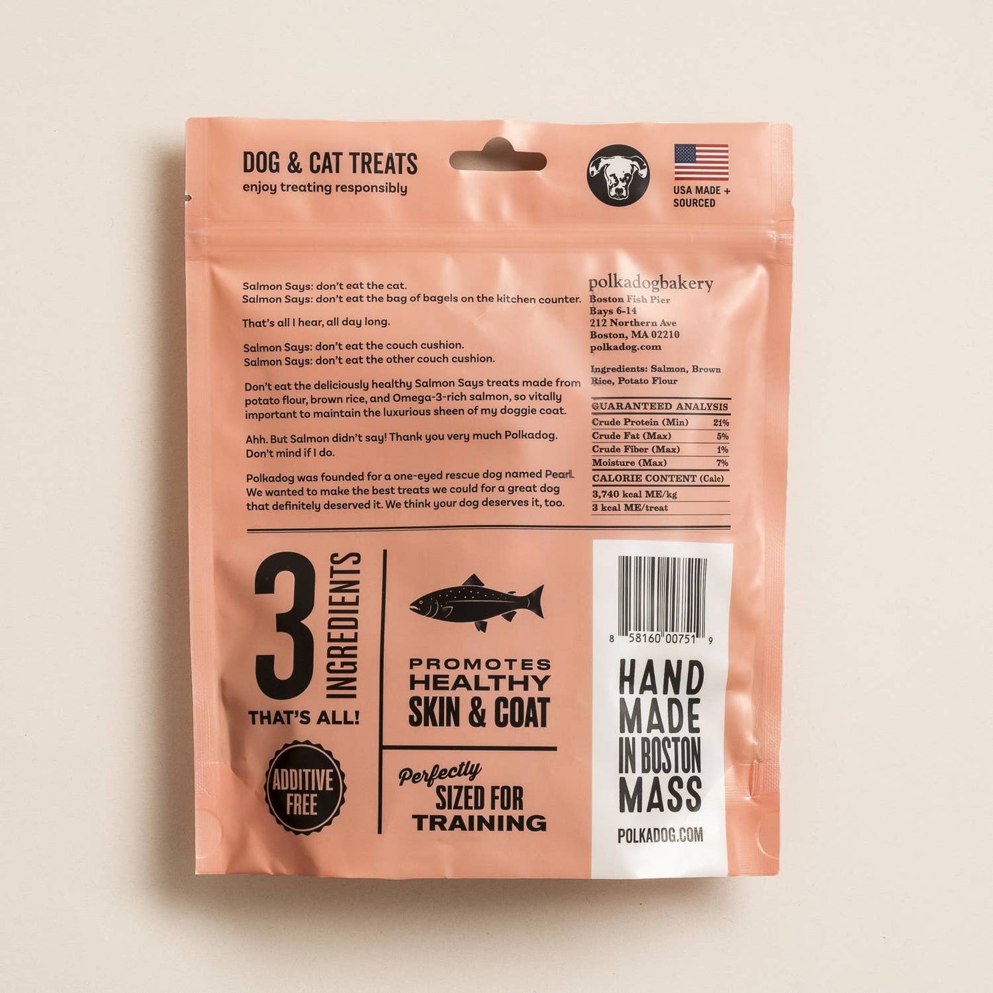 Polkadog Salmon Says Training Bits Crunchy Dog & Cat Treats