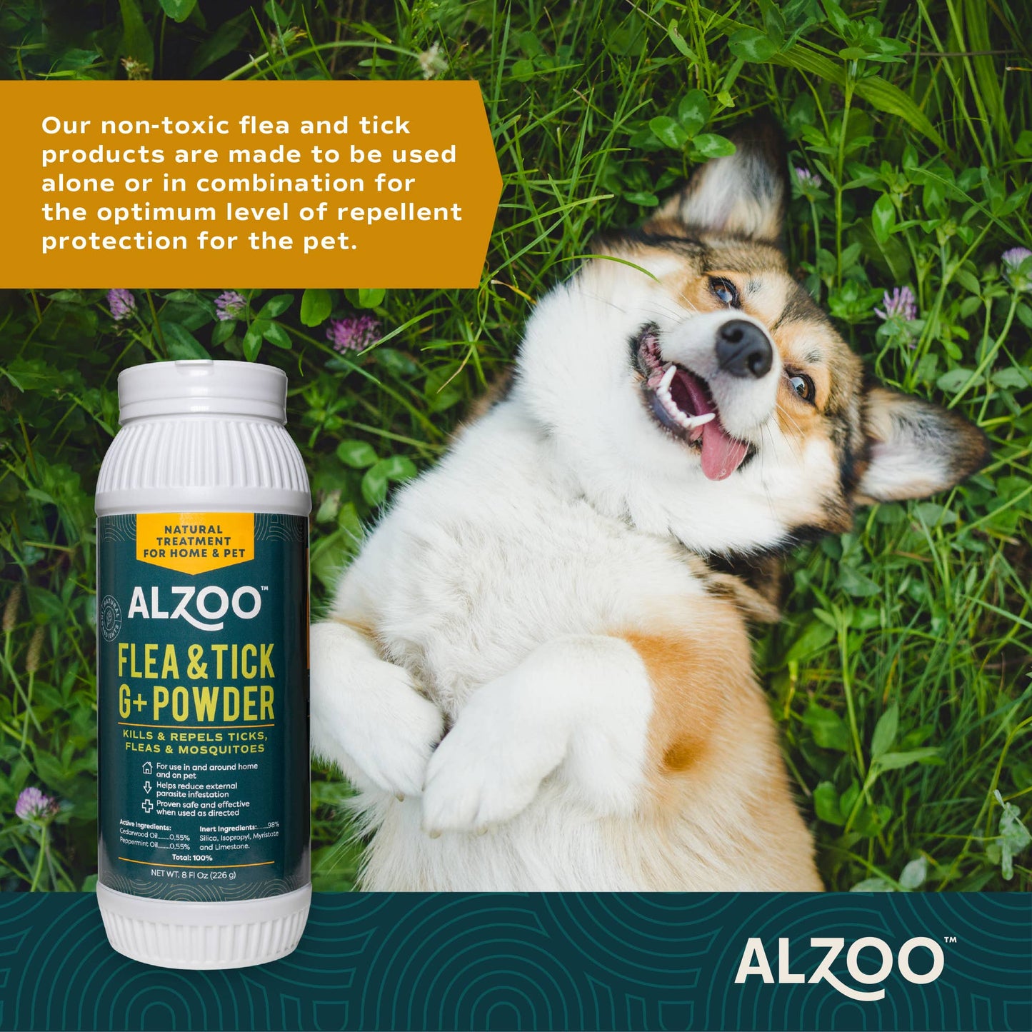 ALZOO Plant-Based Flea & Tick Environment Powder