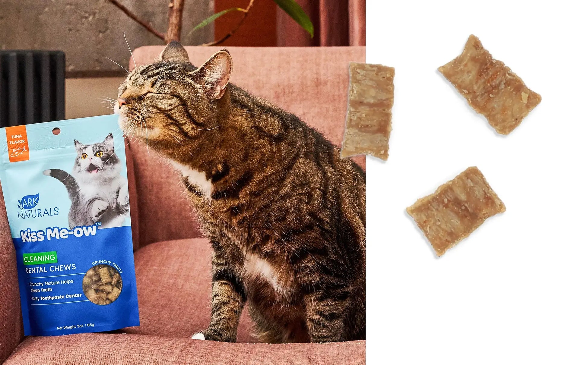 Ark Naturals Dental Chews Kiss Me-Ow Tuna Cat Treats 3oz
