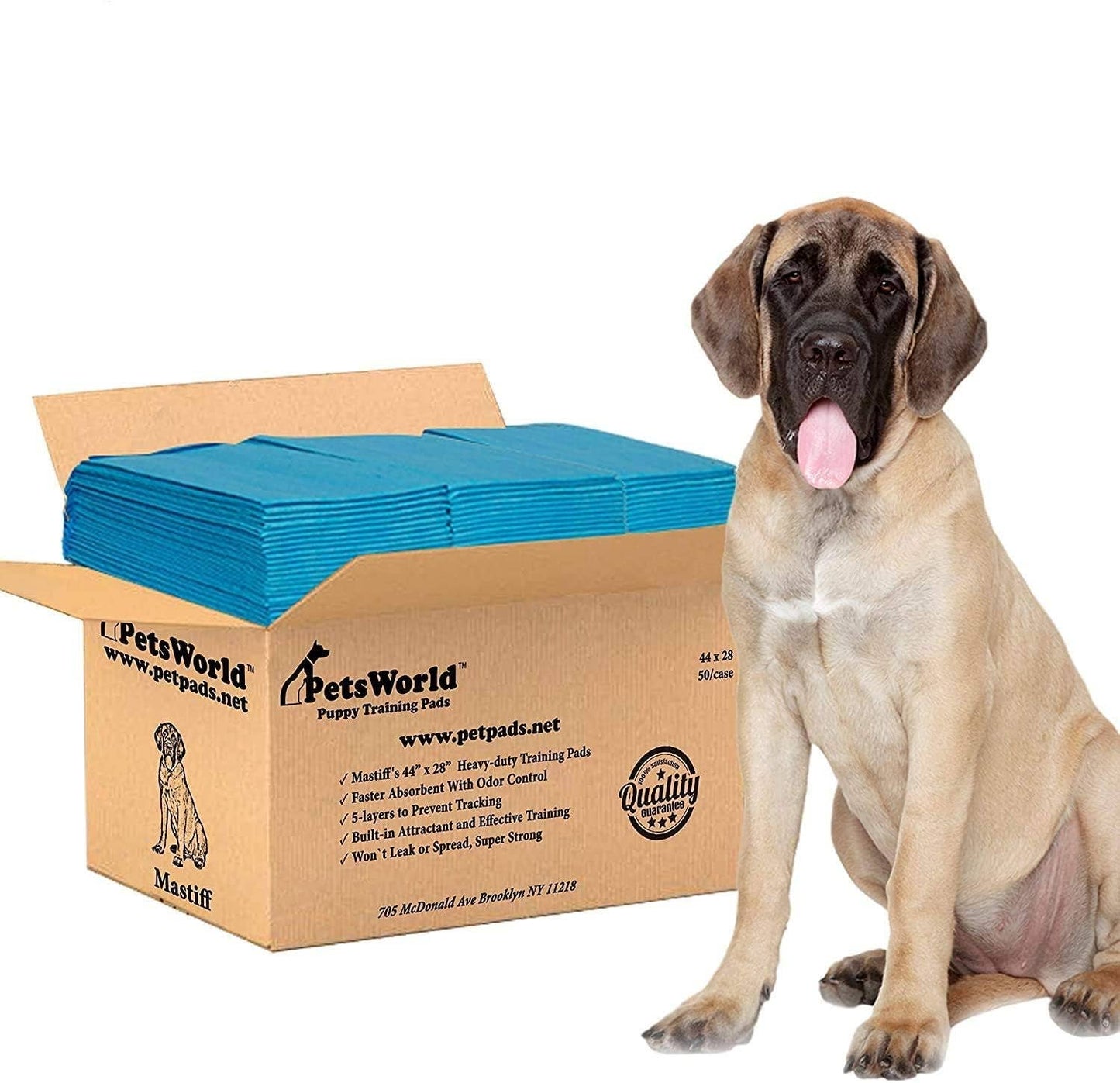 PetsWorld Massive Dog Pads, 28 x 44-in 50 CT