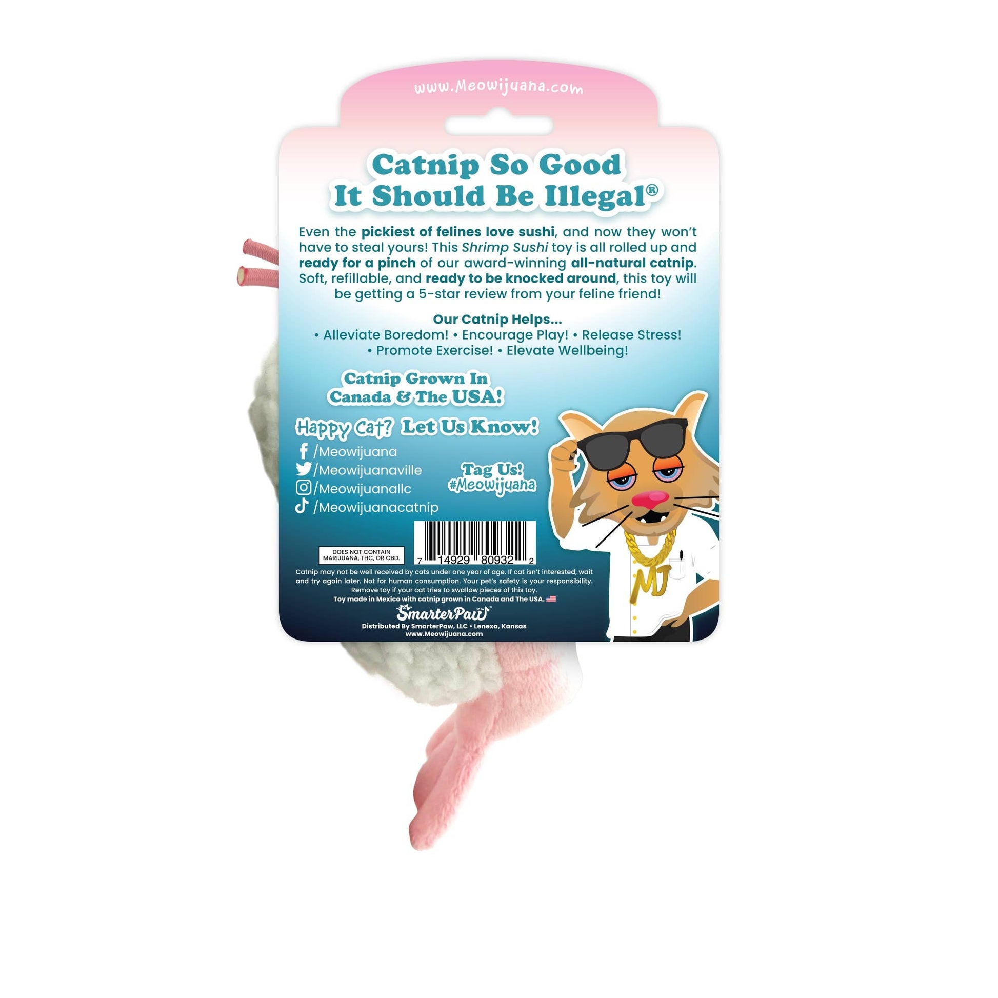 Meowijuana Get Wrapped Sushi Roll Cat Toy