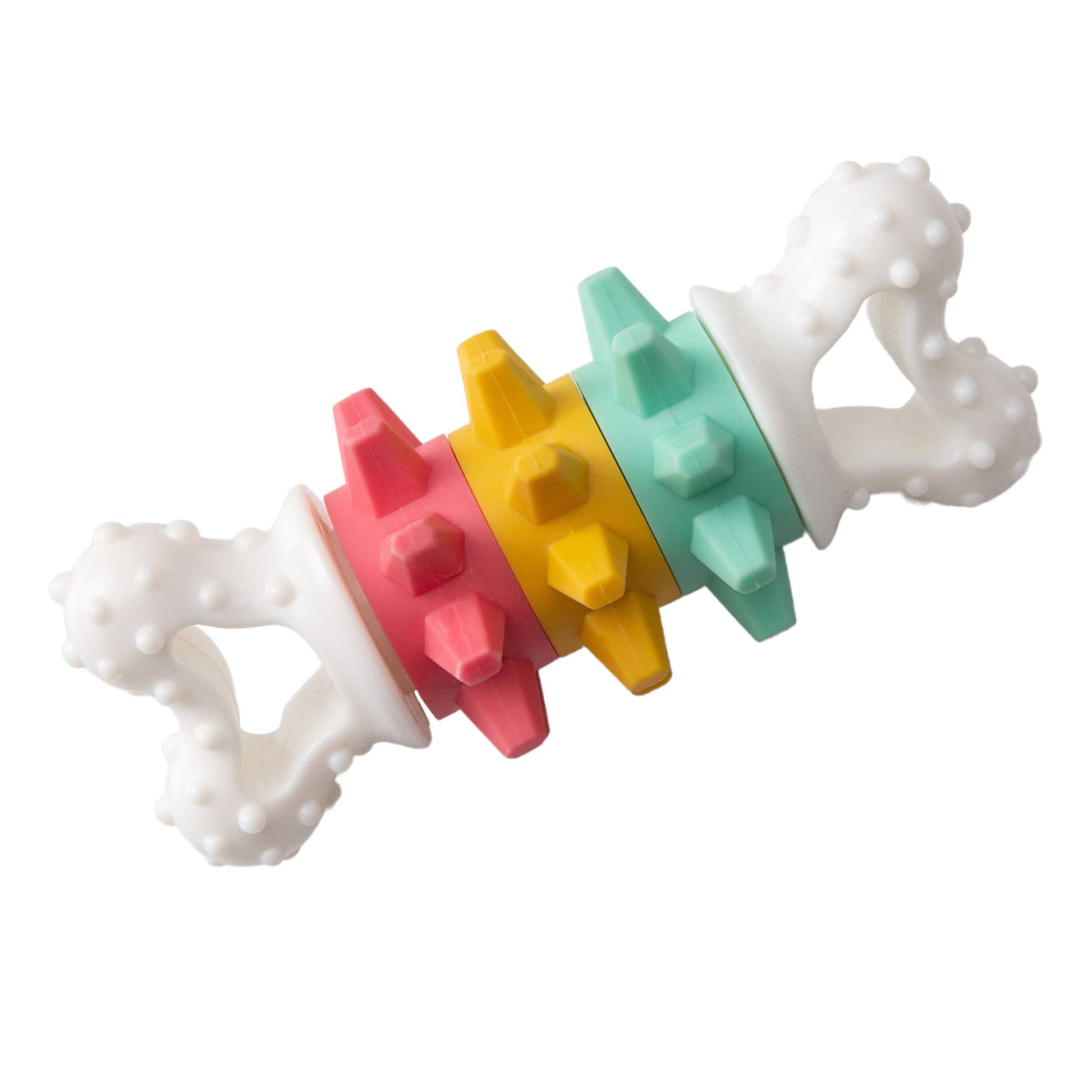 SnugArooz Twist & Shake Bone Dog Chew Toy Multicolored 5"