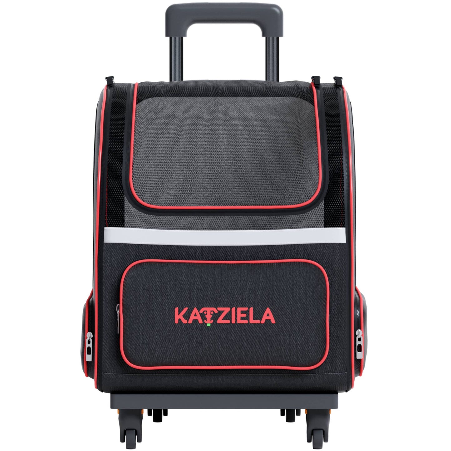 Hybrid Adventurer Pet Backpack With Wheels - Red