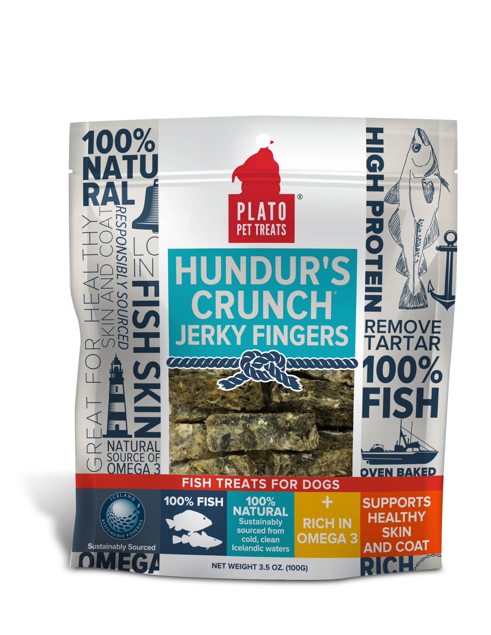 Plato Hundur's Crunch Jerky Fingers 3.5oz