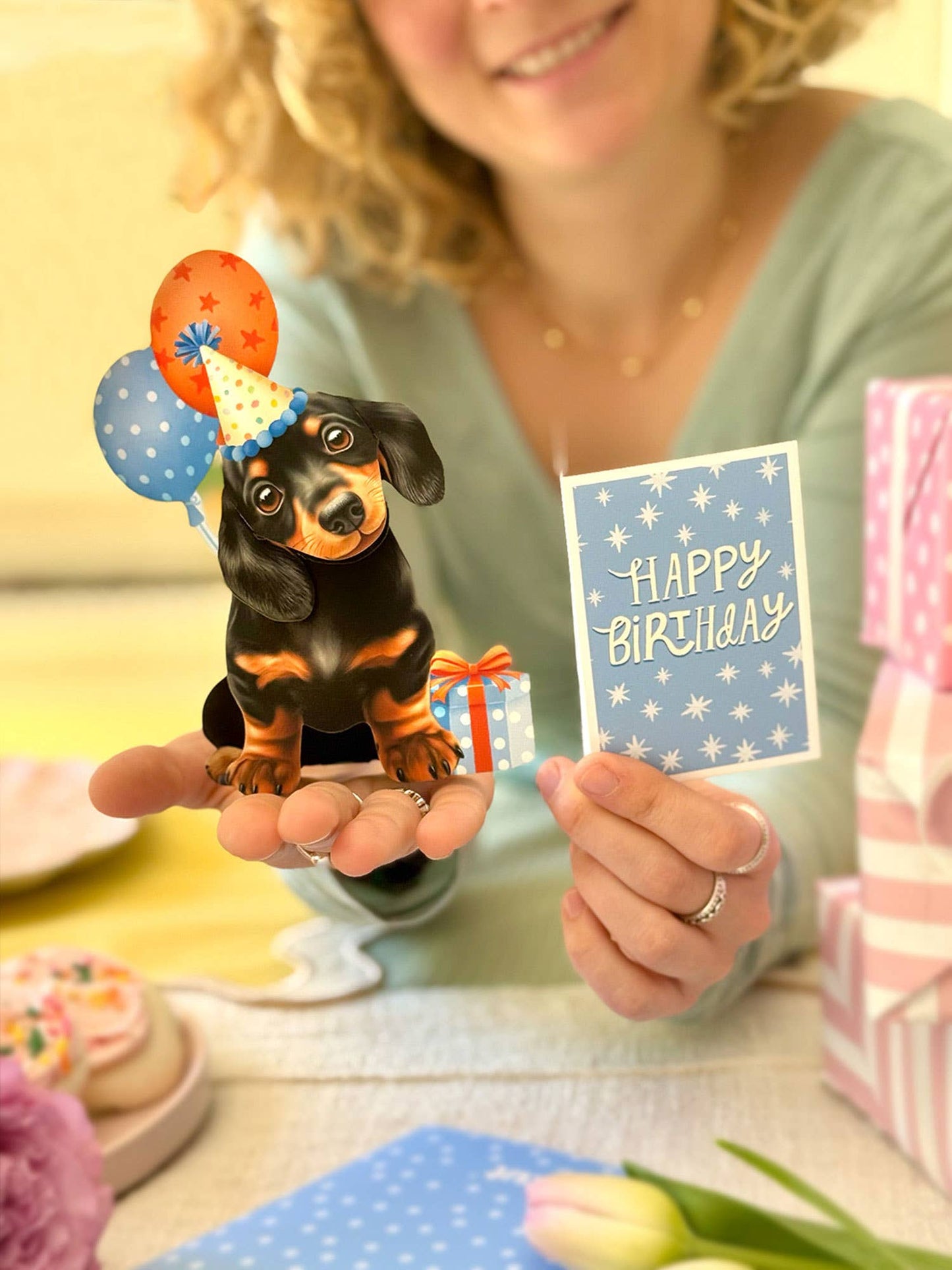 Mini Birthday Puppy (1 Mini Pop-up Greeting Card)