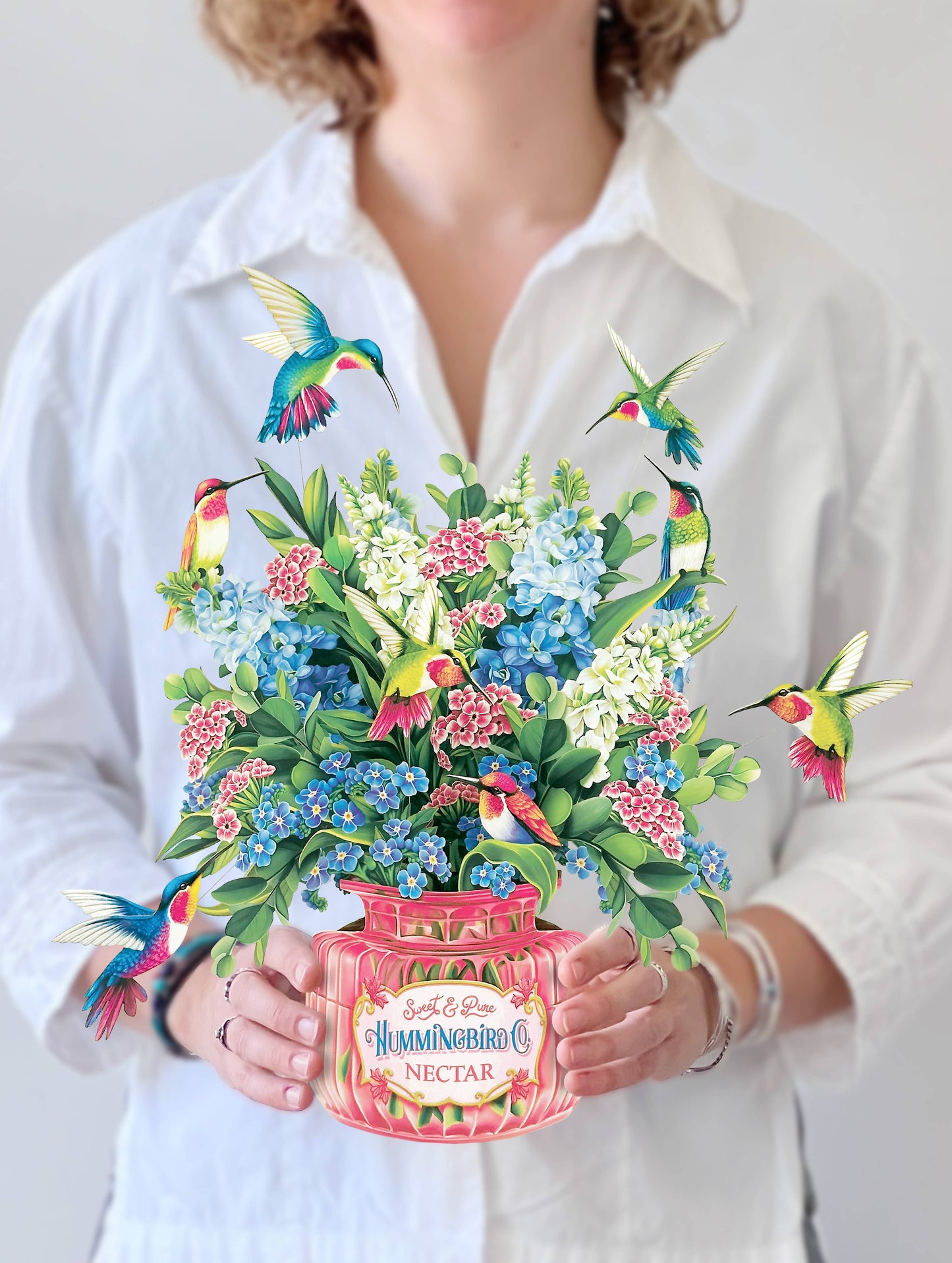 Hummingbird Oasis (1 Pop-up Greeting Card)