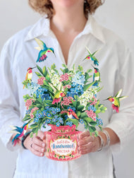 Hummingbird Oasis (1 Pop-up Greeting Card)