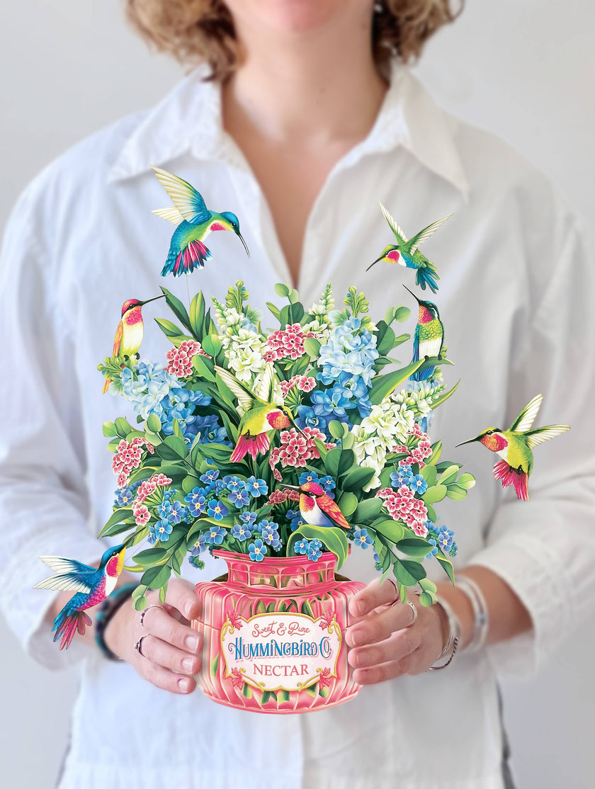 Hummingbird Oasis (1 Pop-up Greeting Card)