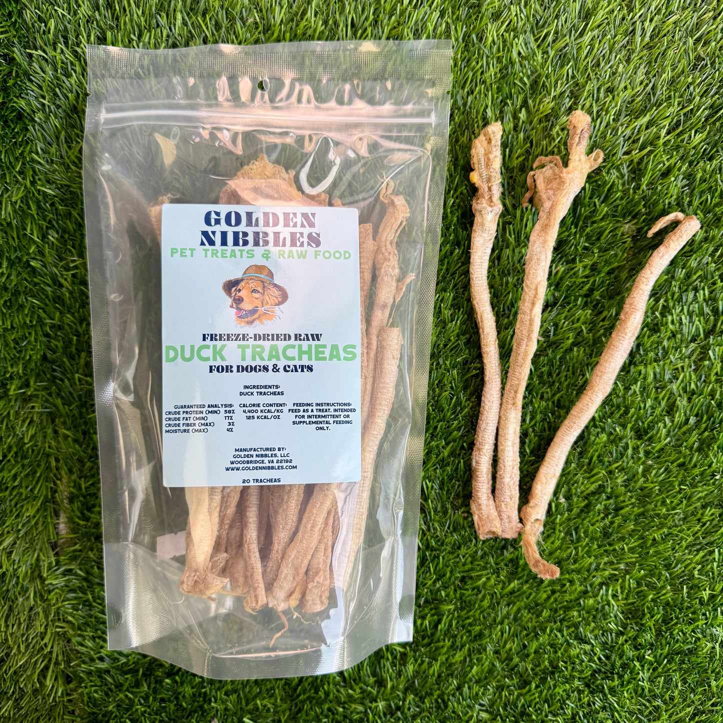 Duck Tracheas - Bag of  20 -  for Cats, Puppies, Small Dogs