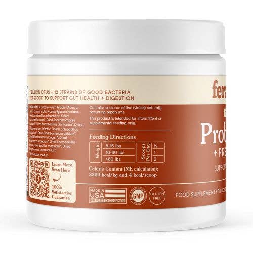 USDA Organic Probiotics with Prebiotics for Dogs and Cats