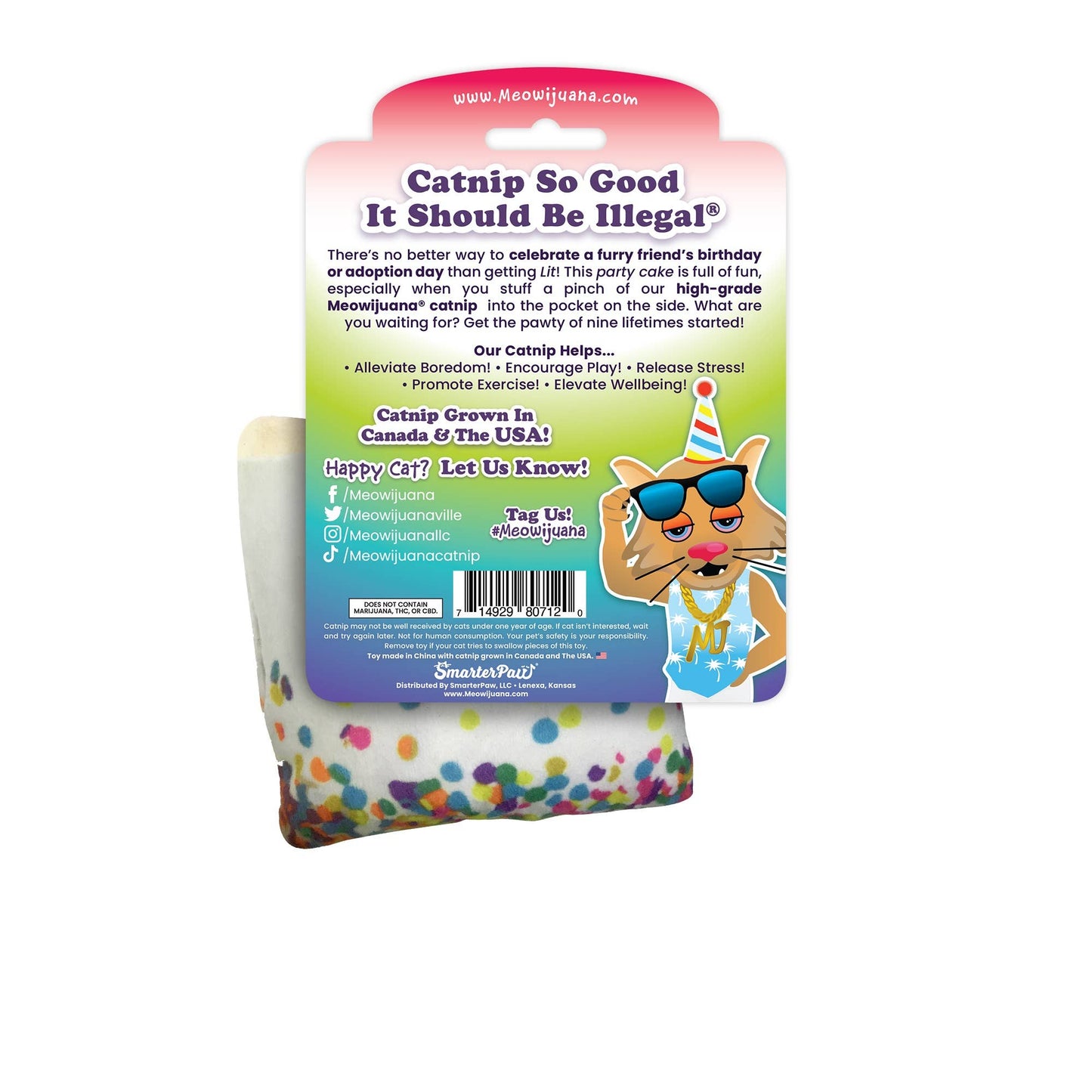 Meowijuana Get Lit Birthday Cake Cat Toy