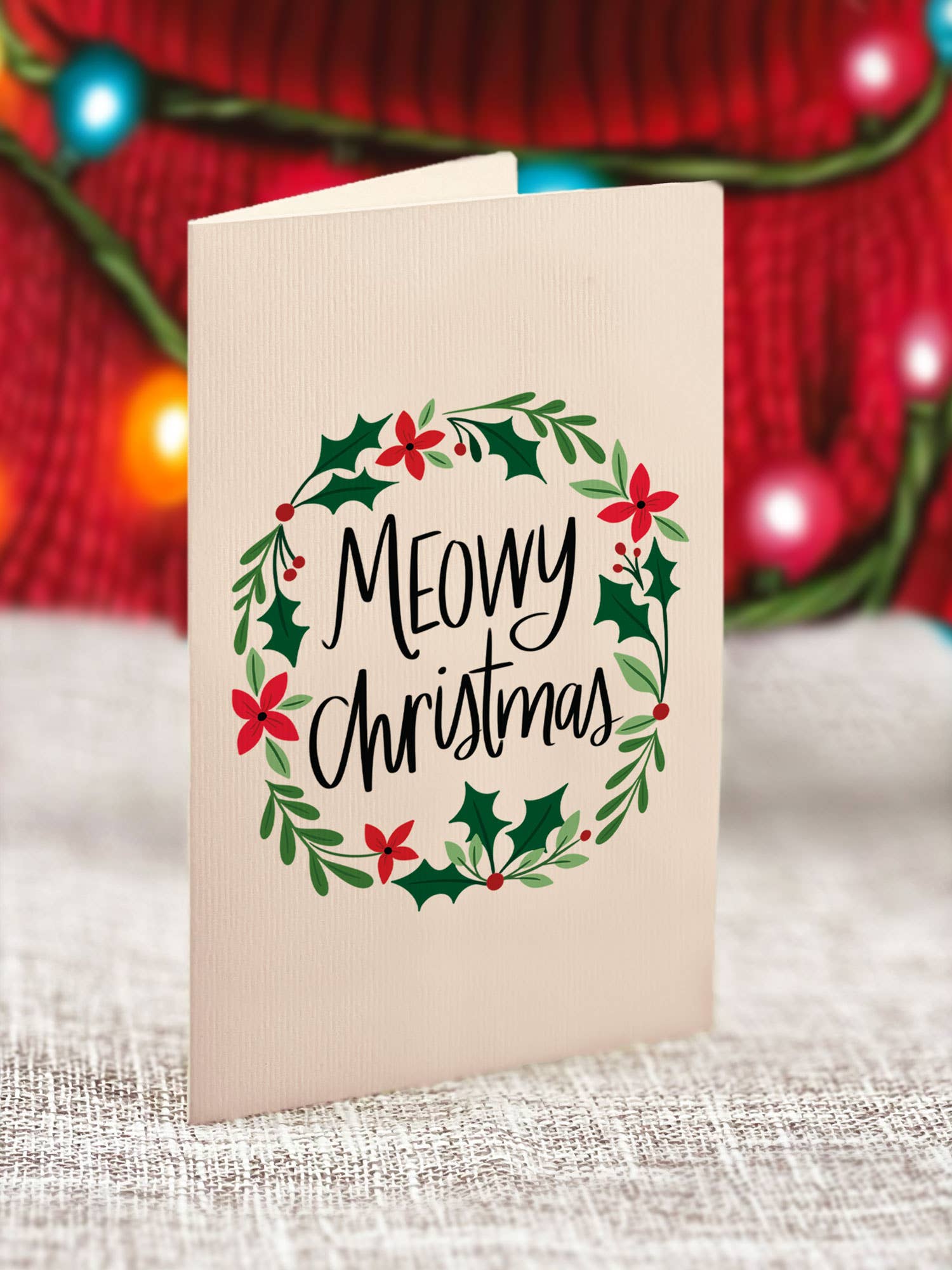 Mini Christmas Kitten  (1 Mini Pop-up Greeting Card)