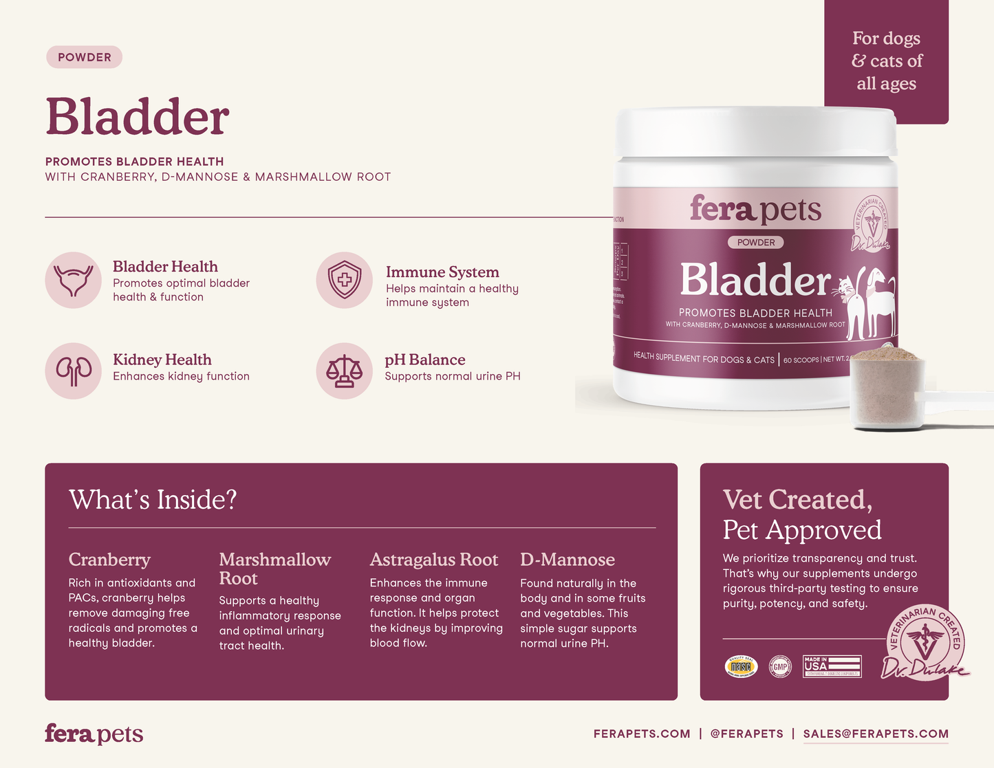 Bladder Support for Dogs and Cats Pet Supplement