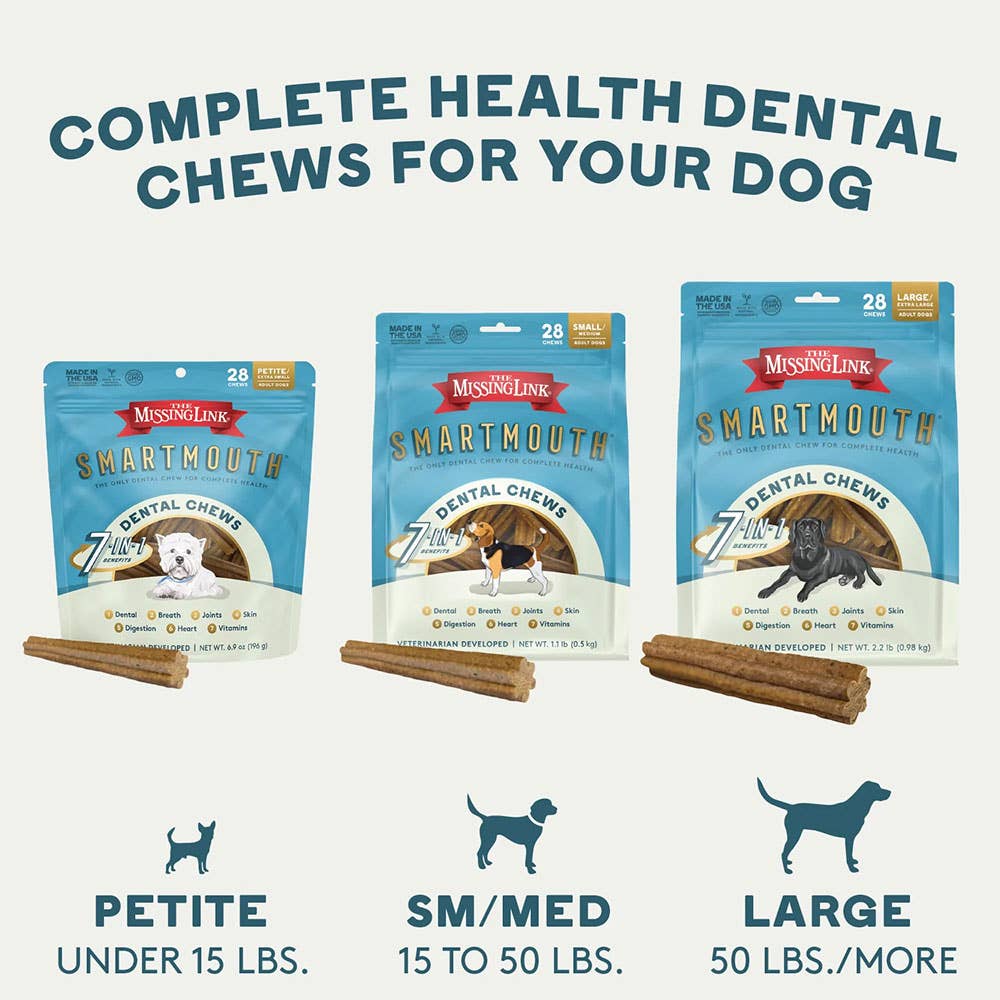 The Missing Link - SMARTMOUTH Dental Chew L/XL Dog 28ct