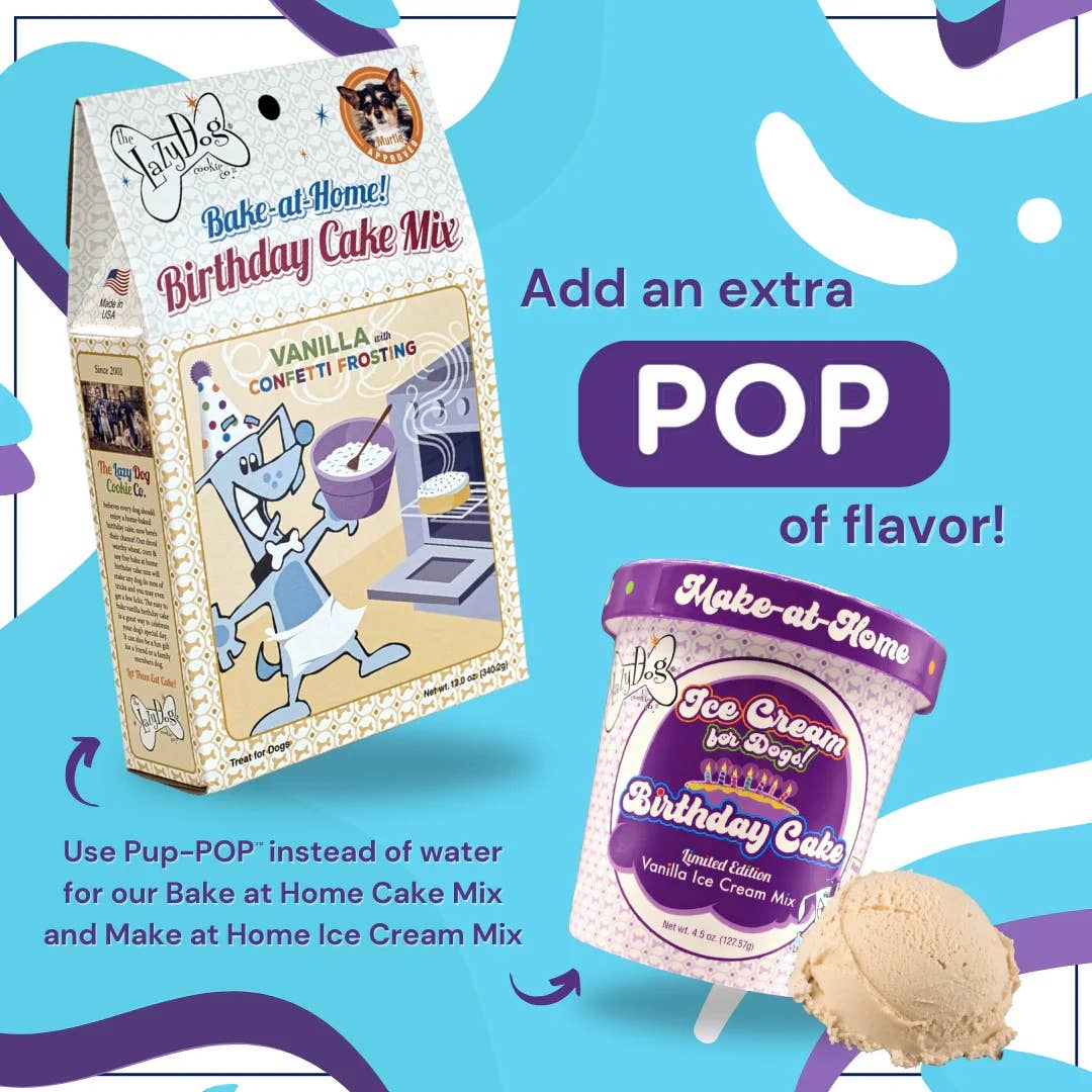 Lazy Dog Pup-POP Birthday Water Vanilla Cake Flavor 1ct