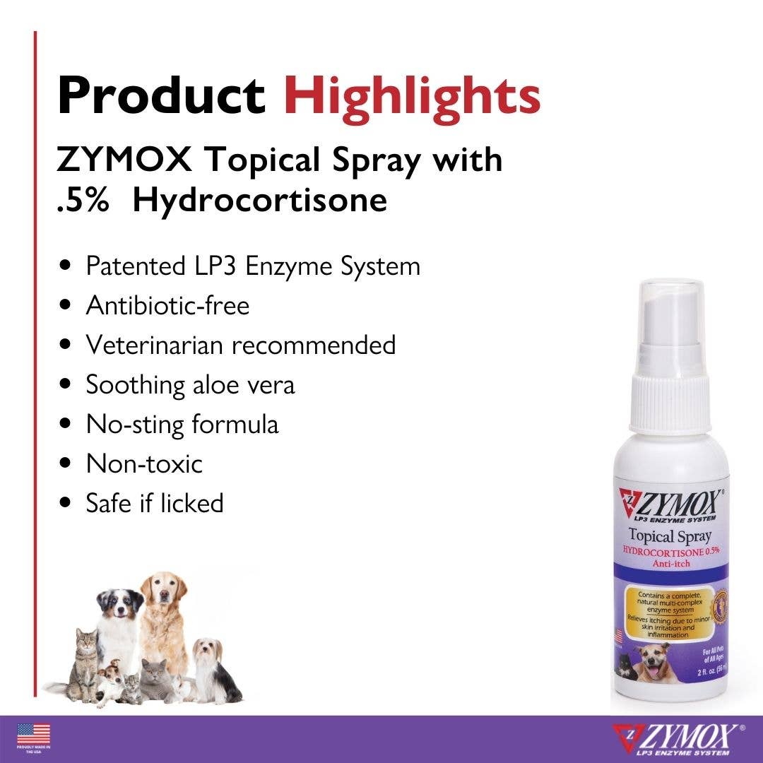Zymox Spray w/ .5% hydrocortisone  - 2 oz. bottle