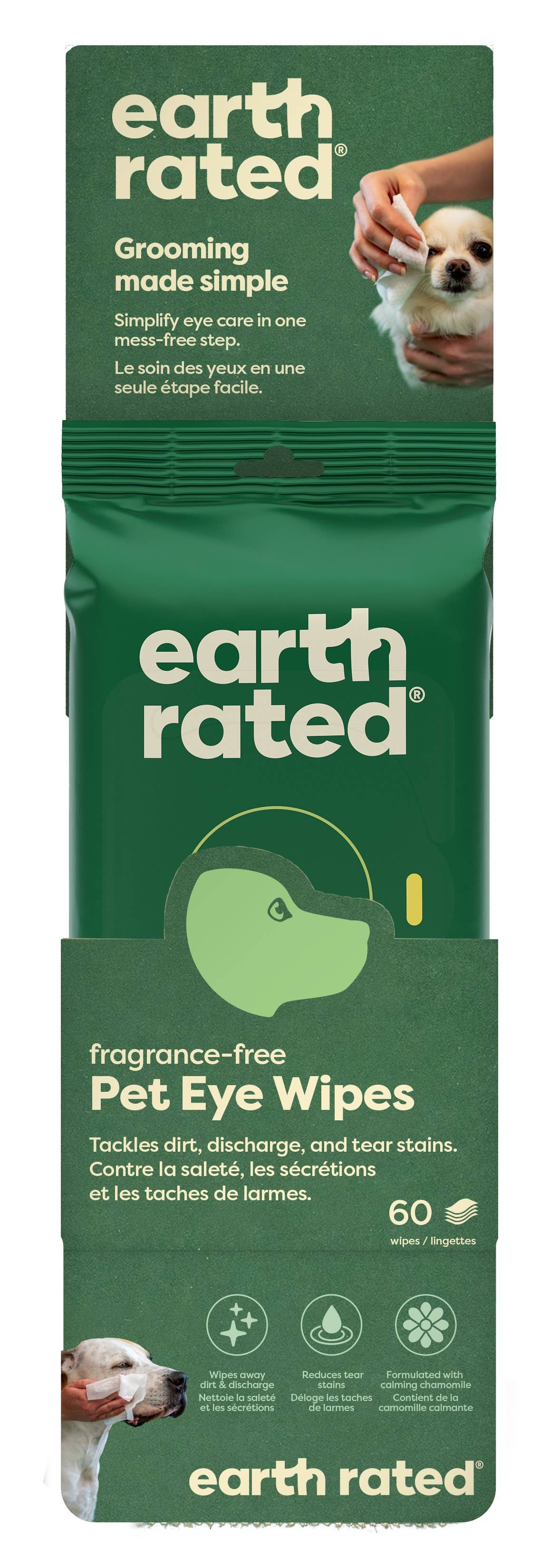 Earth Rated Dog Eye Cleansing Wipes 60ct 1 pack