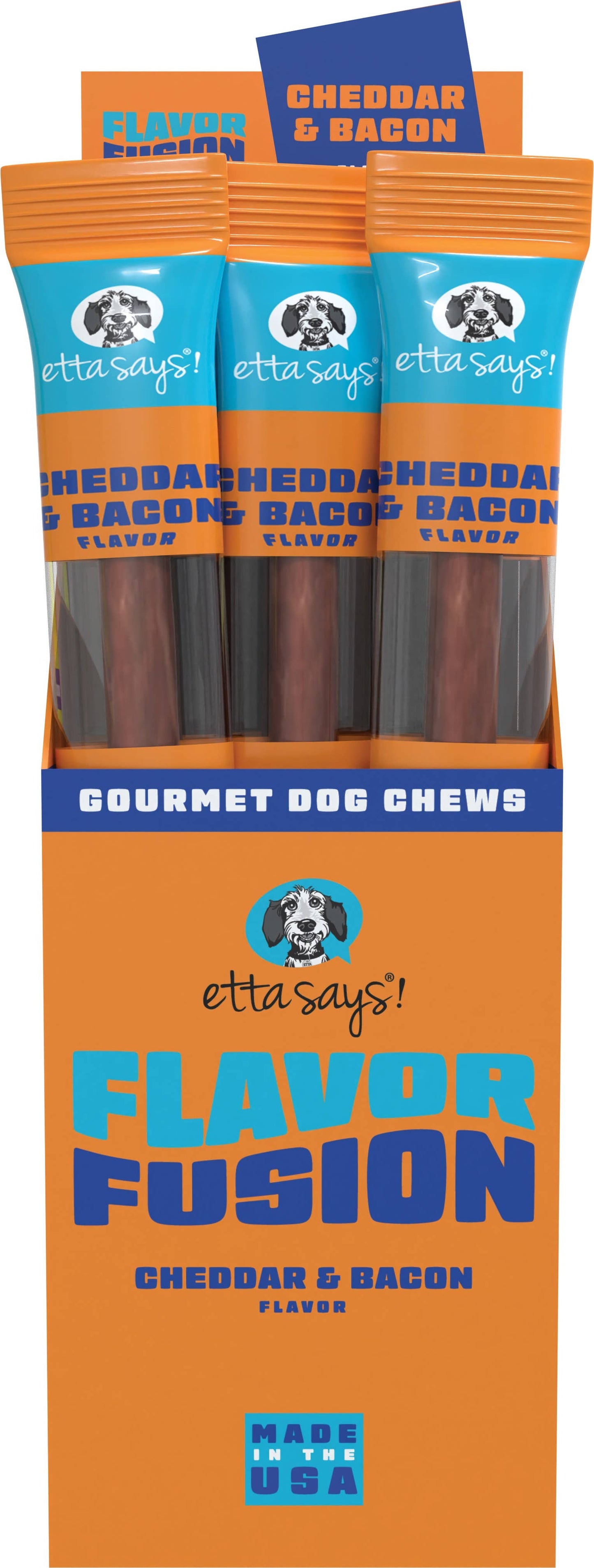 Etta Says! Flavor Fusion Dog Chew Cheese & Bacon 1.5oz 1ct