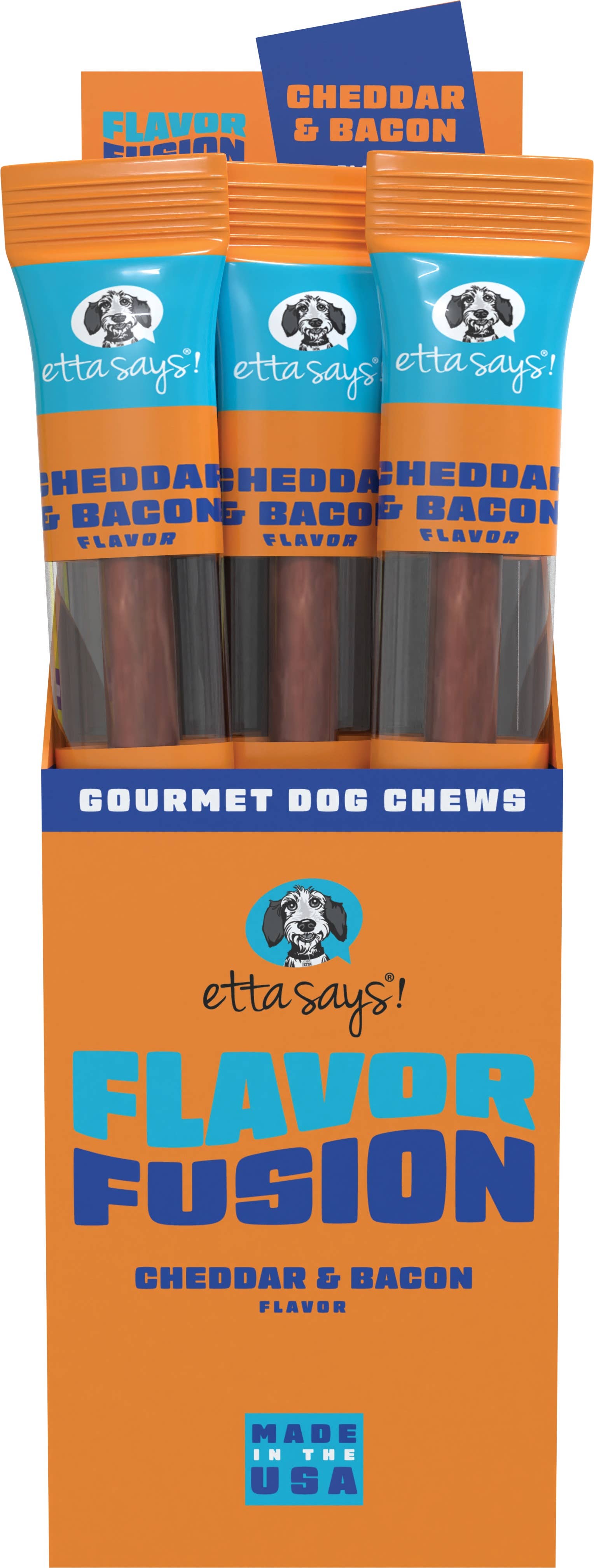 Etta Says! Flavor Fusion Dog Chew Cheese & Bacon 1.5oz 1ct