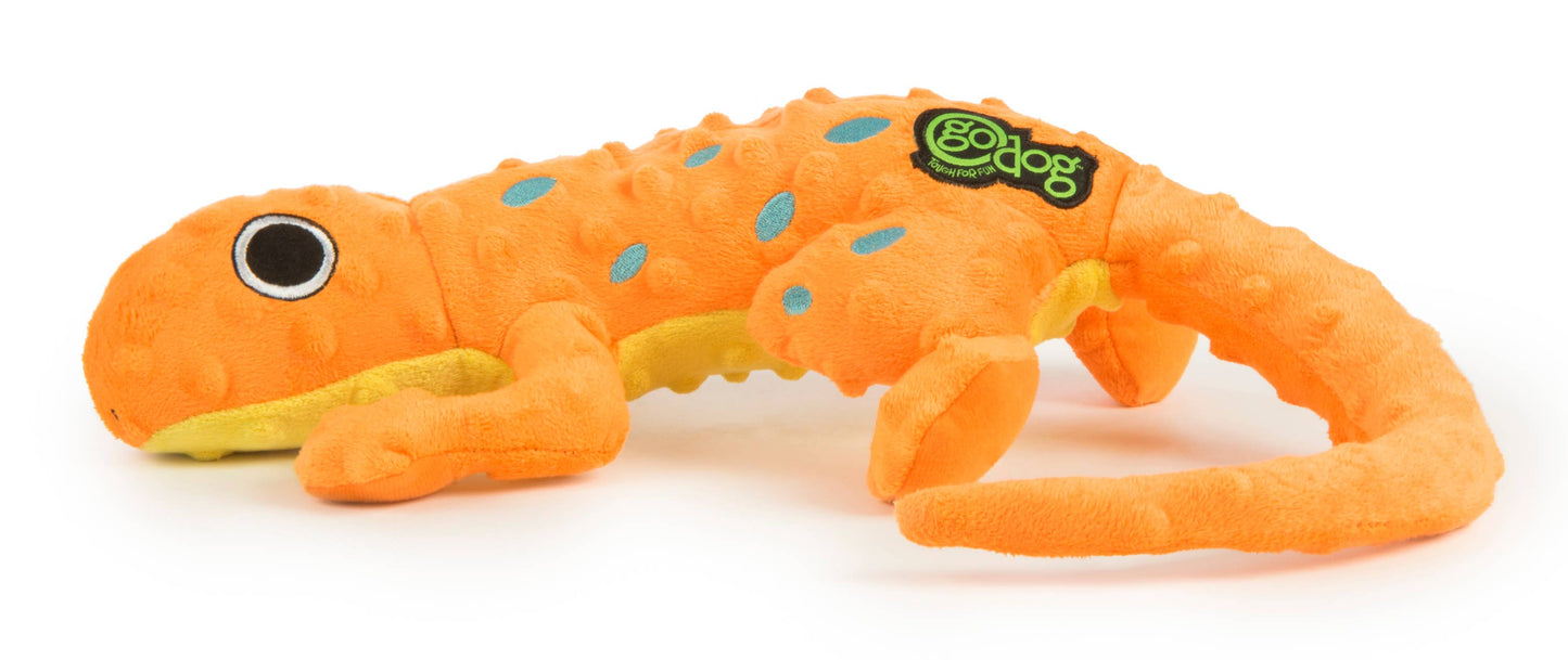 GoDog Amphibianz Gecko Squeaky Plush Dog Toy Large
