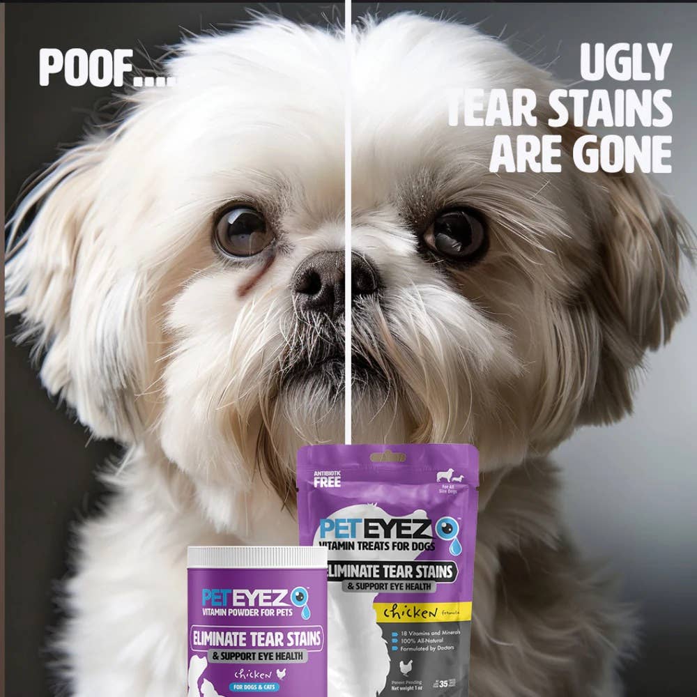 Pet Eyez Vitamin Powder For Dogs & Cats Chicken 120 Scoops