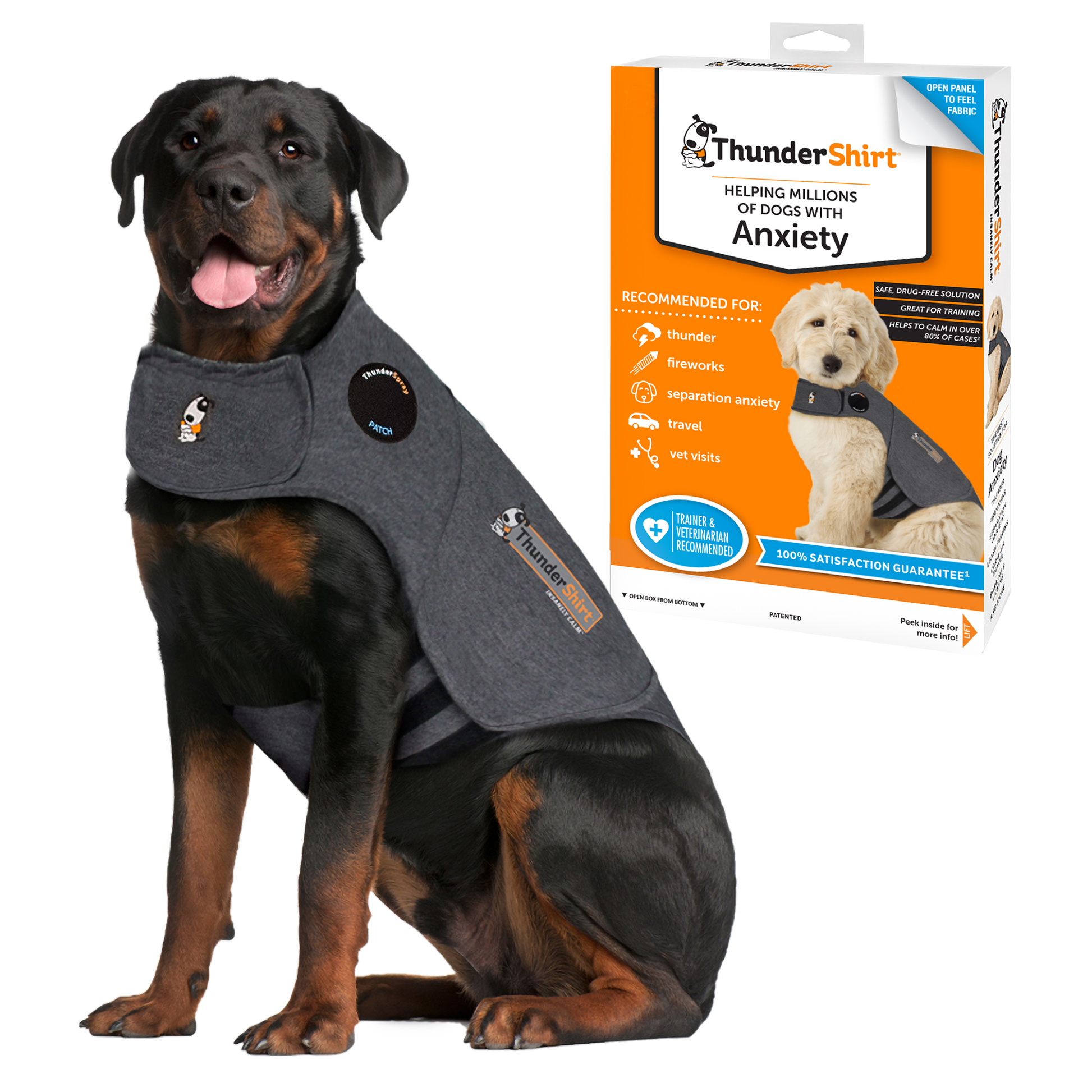 ThunderShirt For Dogs Heather Grey Classic - Dog Anxiety