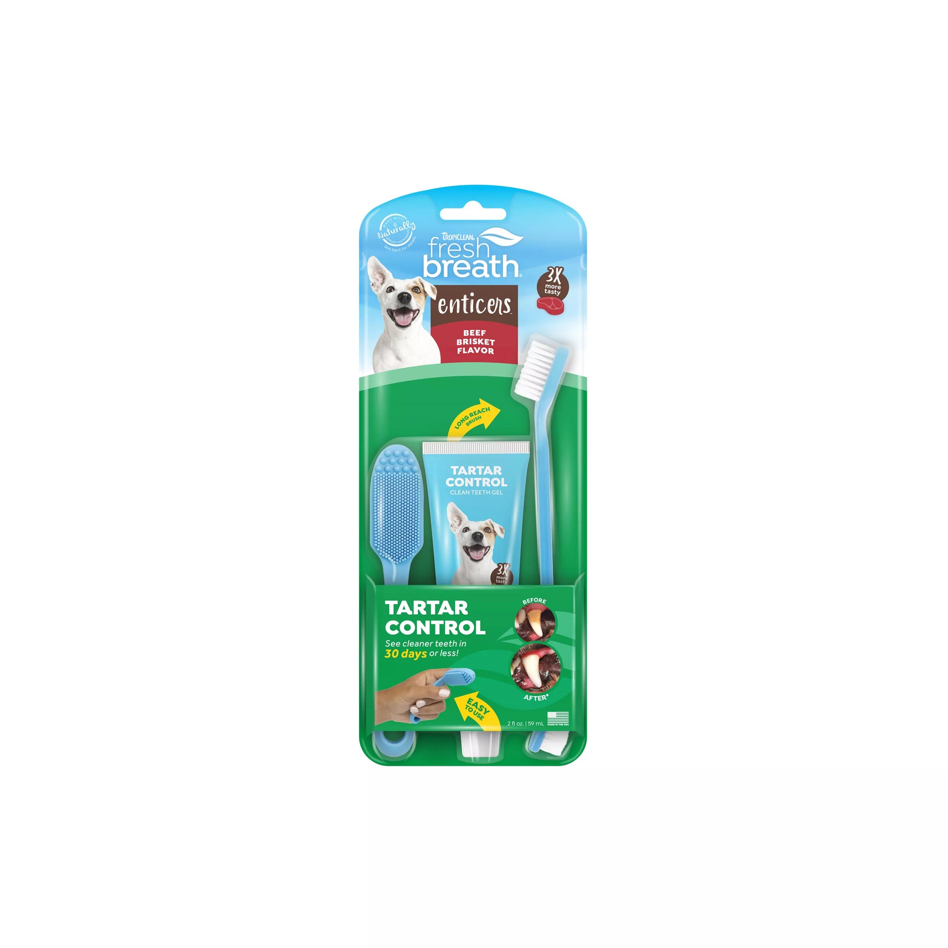 2oz Tropiclean FB Enticers Smoked Beef Brisket Oral Care Kit