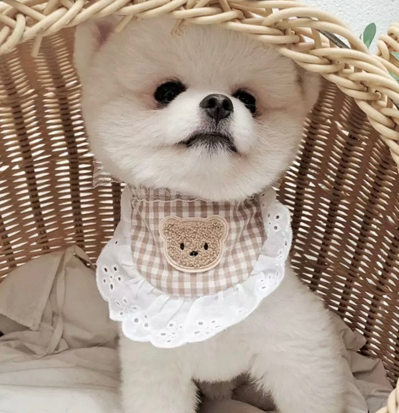 Small Plaid Bear Bow Harness Dress Set Series