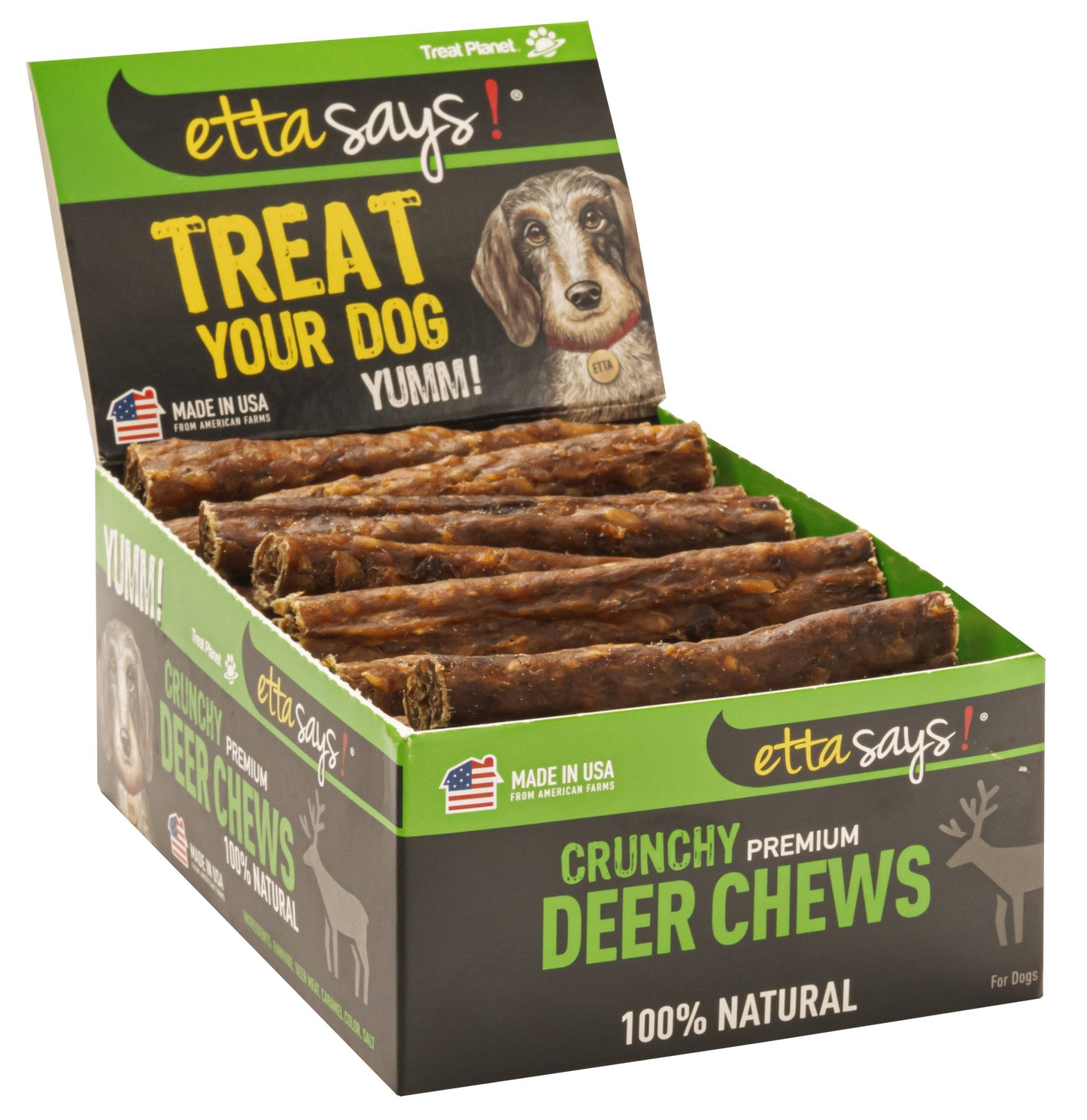 Etta Says! Crunchy Deer Dog Chews 4in Sticks 1ct