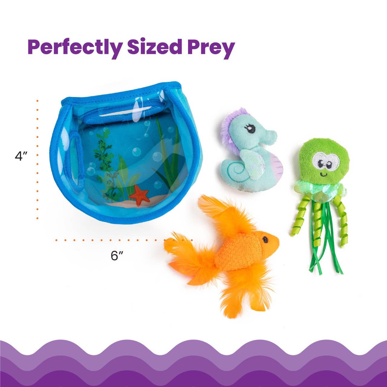 Catstages Hide & Seek Fish Bowl Cat Toy Blue
