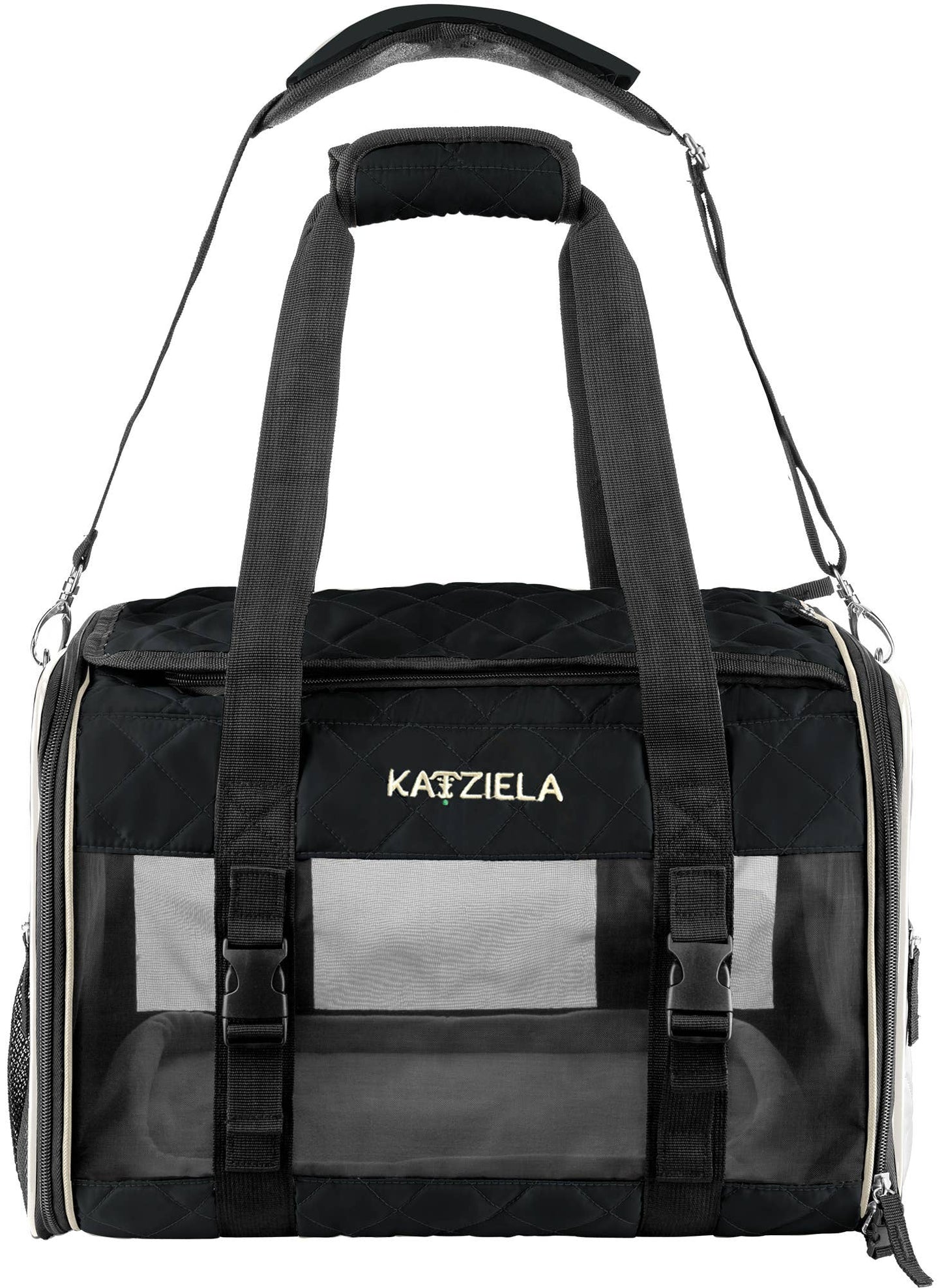 Airline Approved Quilited Companion Cat & Dog Carrier Black