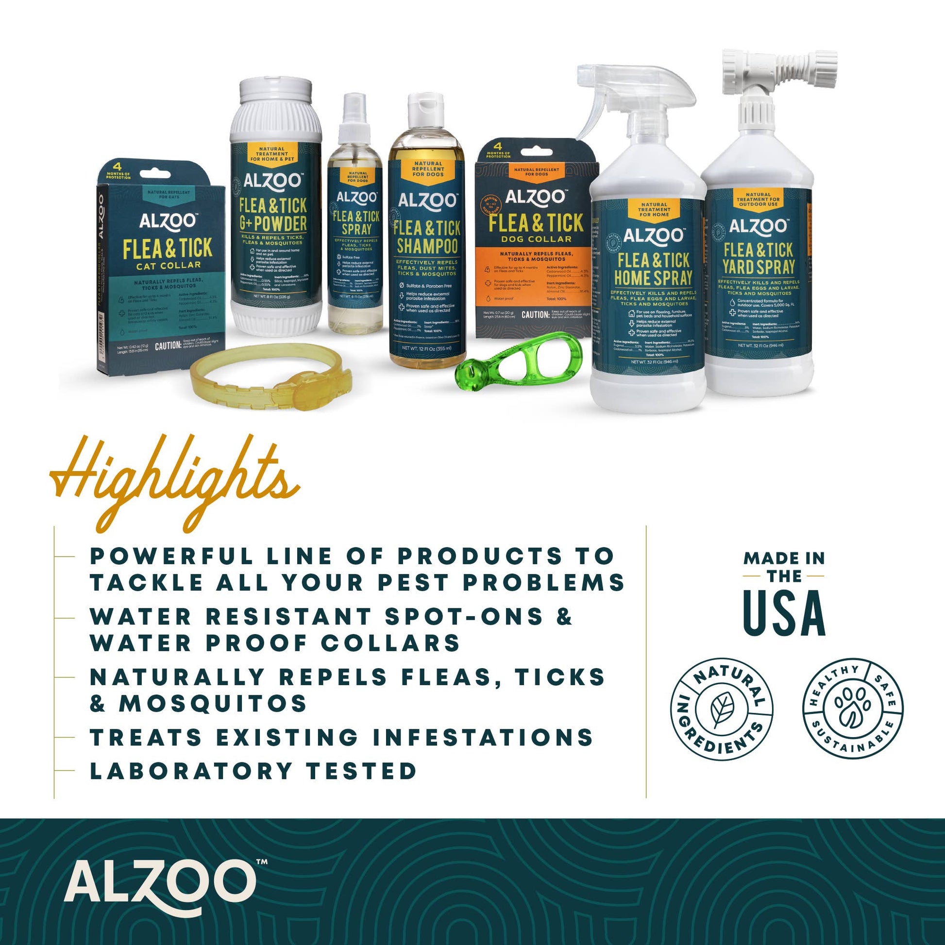ALZOO Plant-Based Flea & Tick Repellent Squeeze-On for Dogs