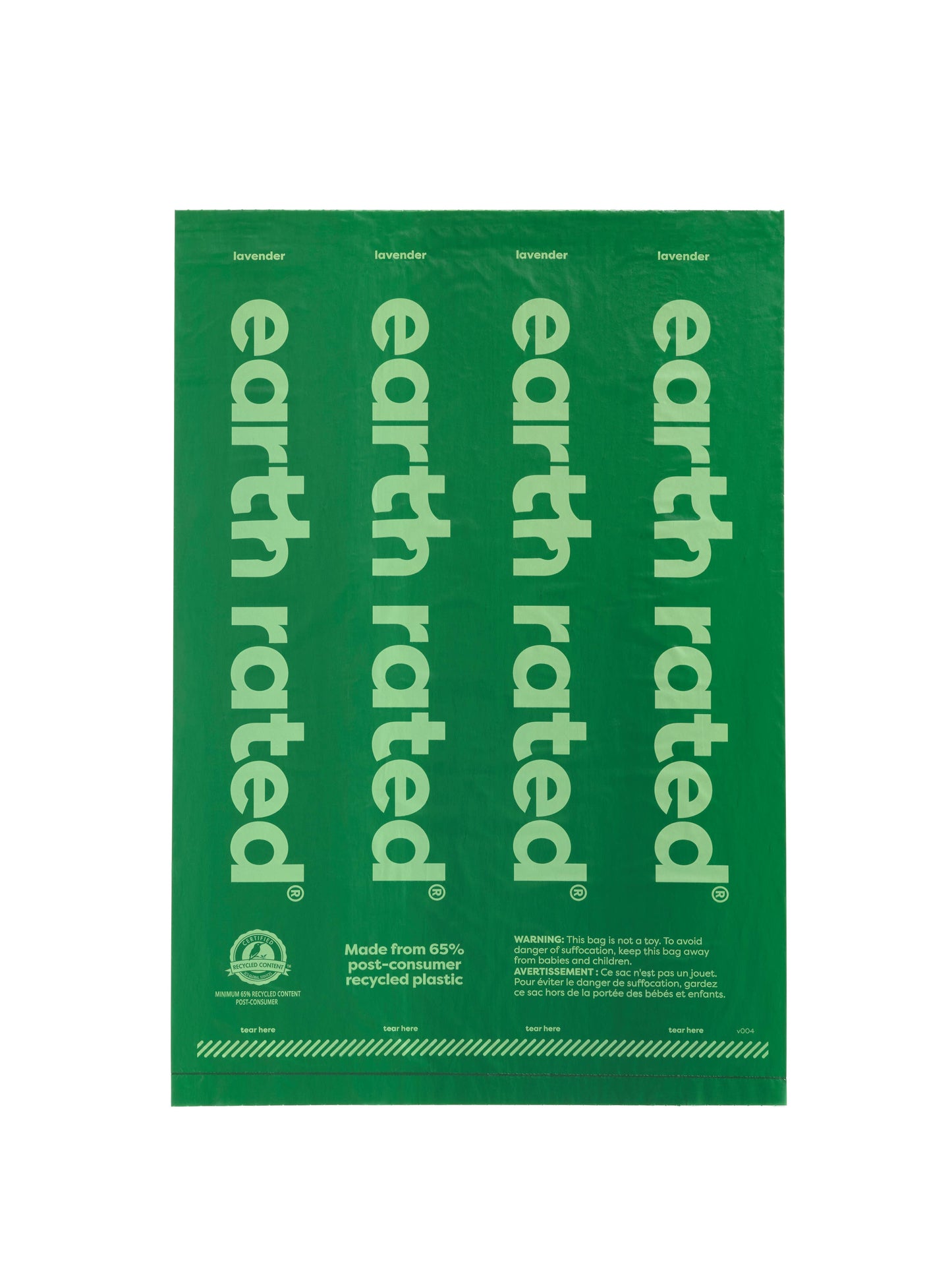 Earth Rated Lavender Poop Bags 120ct on 8 Refill Rolls 1cs