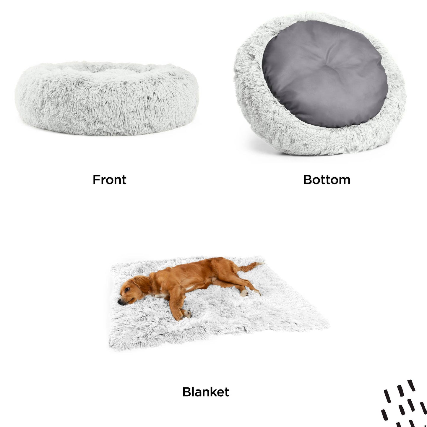 Donut Shag Bundle Bed and Blanket Frost 23"x23"