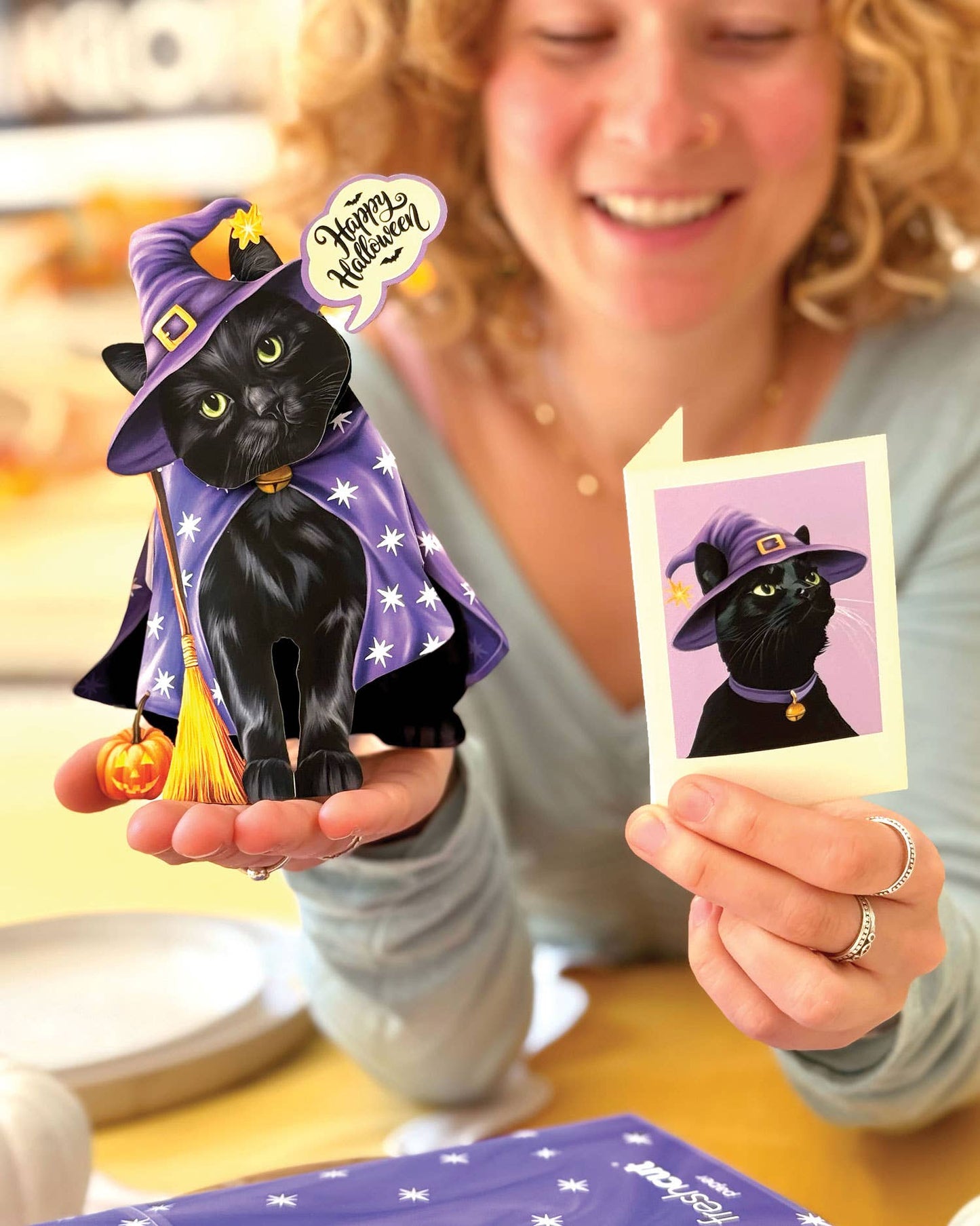 Mini Halloween Cat (1 Mini Pop-up Greeting Card)