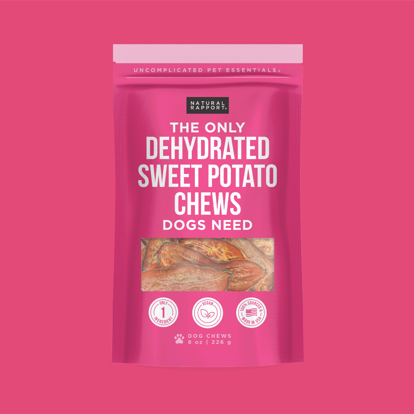 Natural Rapport - The Only Dehydrated Sweet Potato Chews Dogs Need
