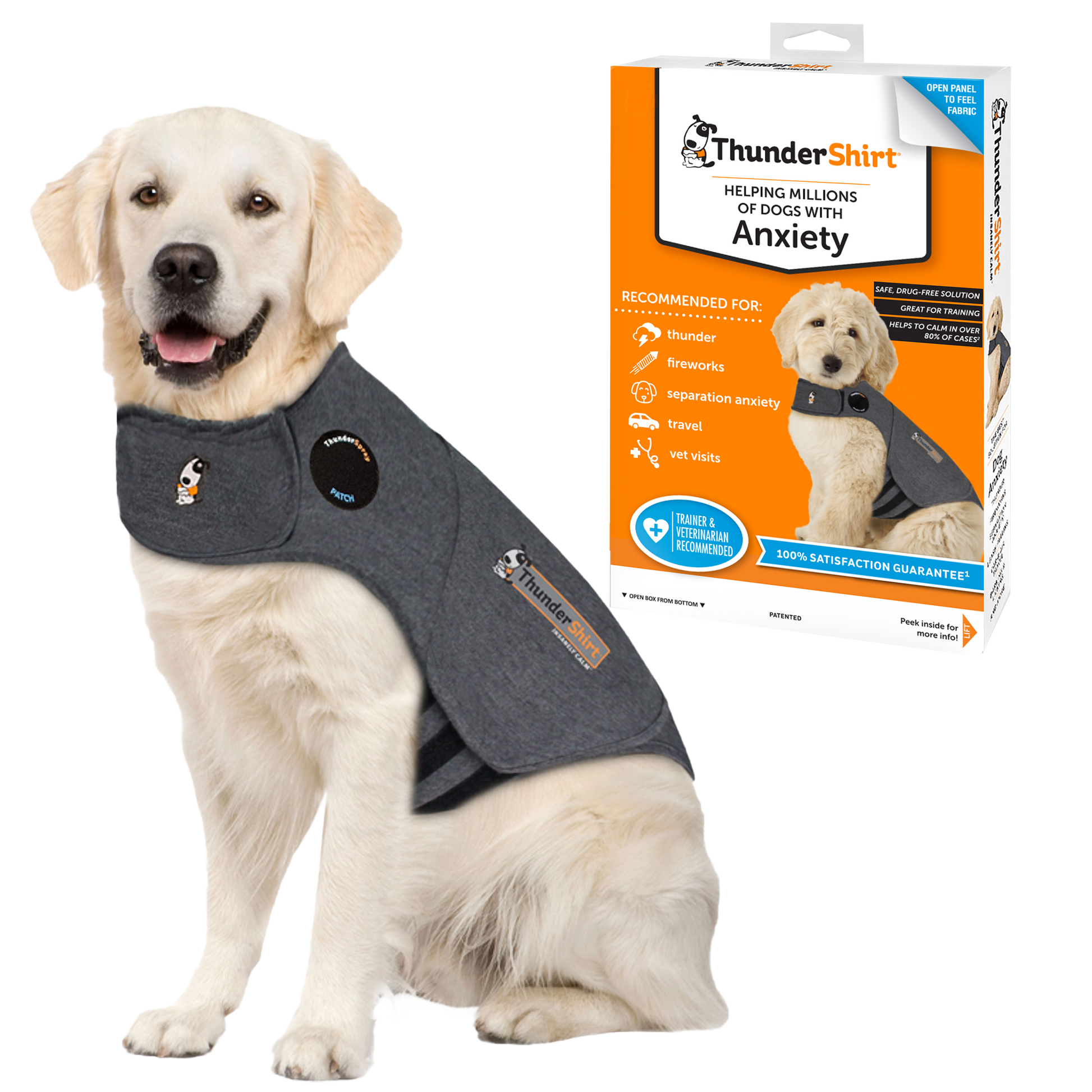 ThunderShirt For Dogs Heather Grey Classic - Dog Anxiety