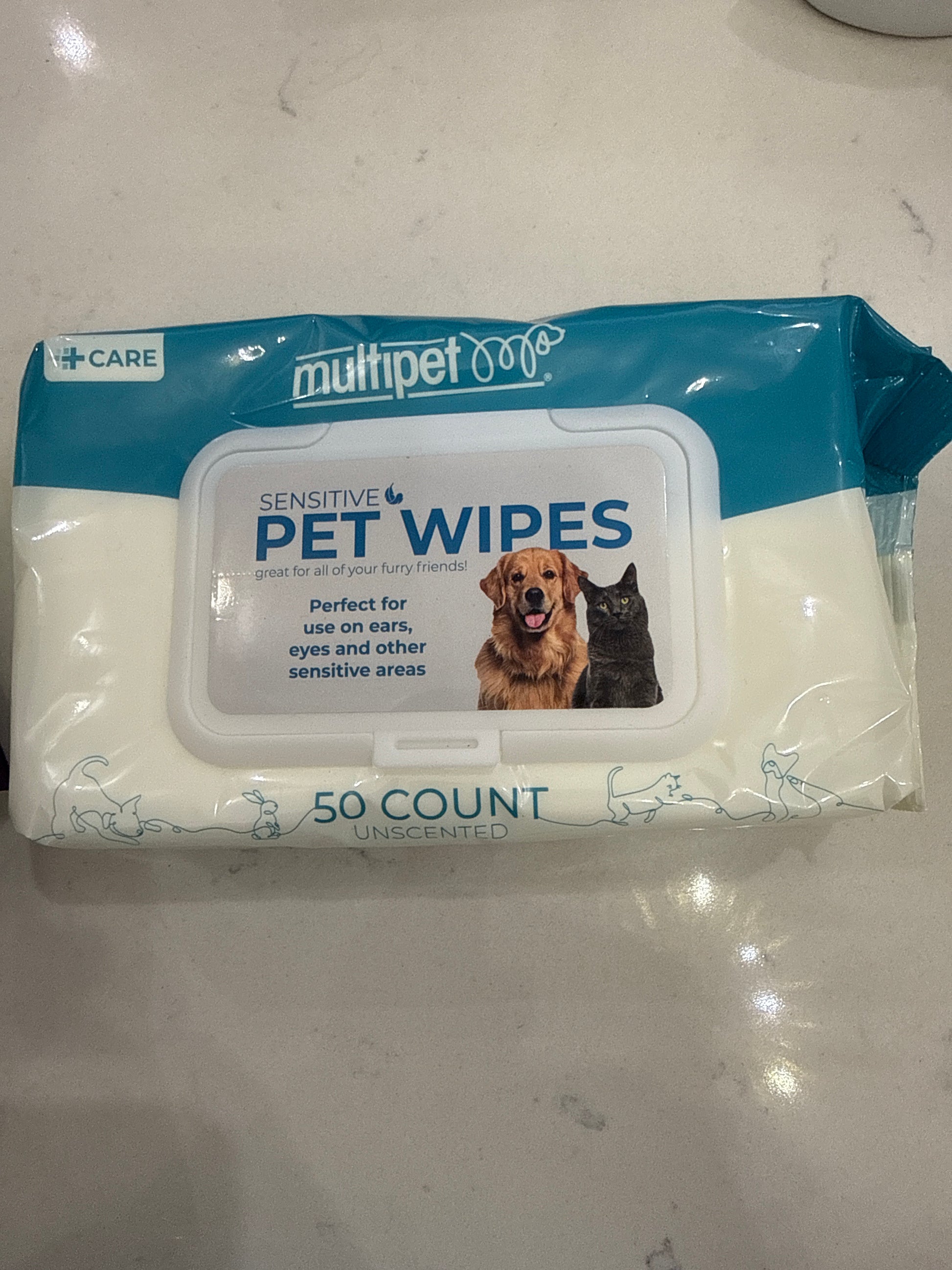 Multipet Sensitive Area Soft Pet Wipes 50ct.