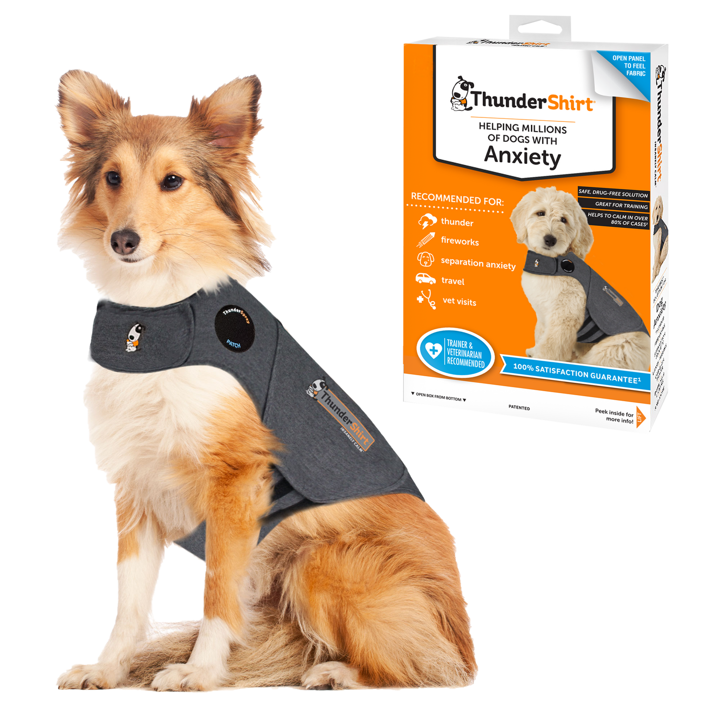 ThunderShirt For Dogs Heather Grey Classic - Dog Anxiety
