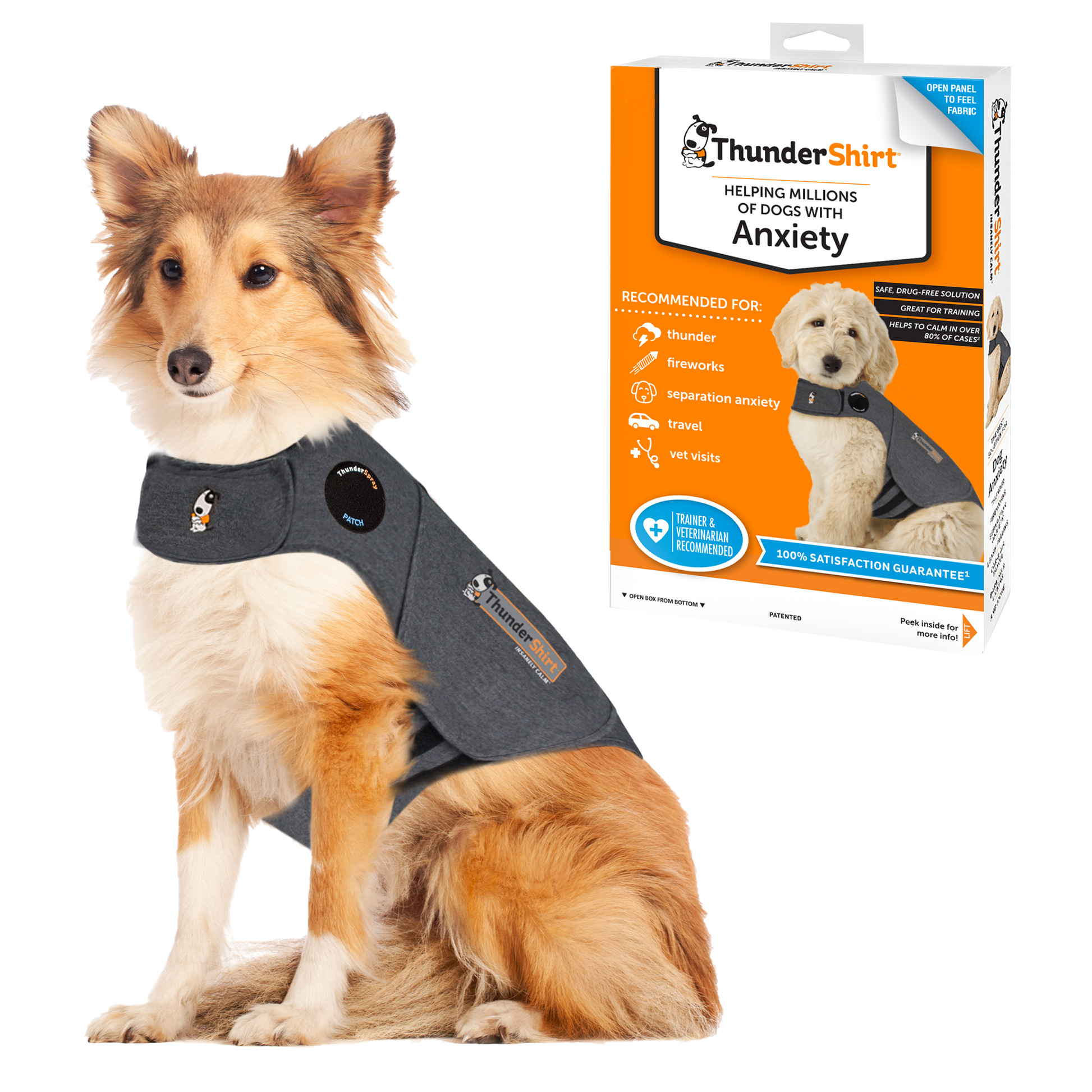 ThunderShirt For Dogs Heather Grey Classic - Dog Anxiety